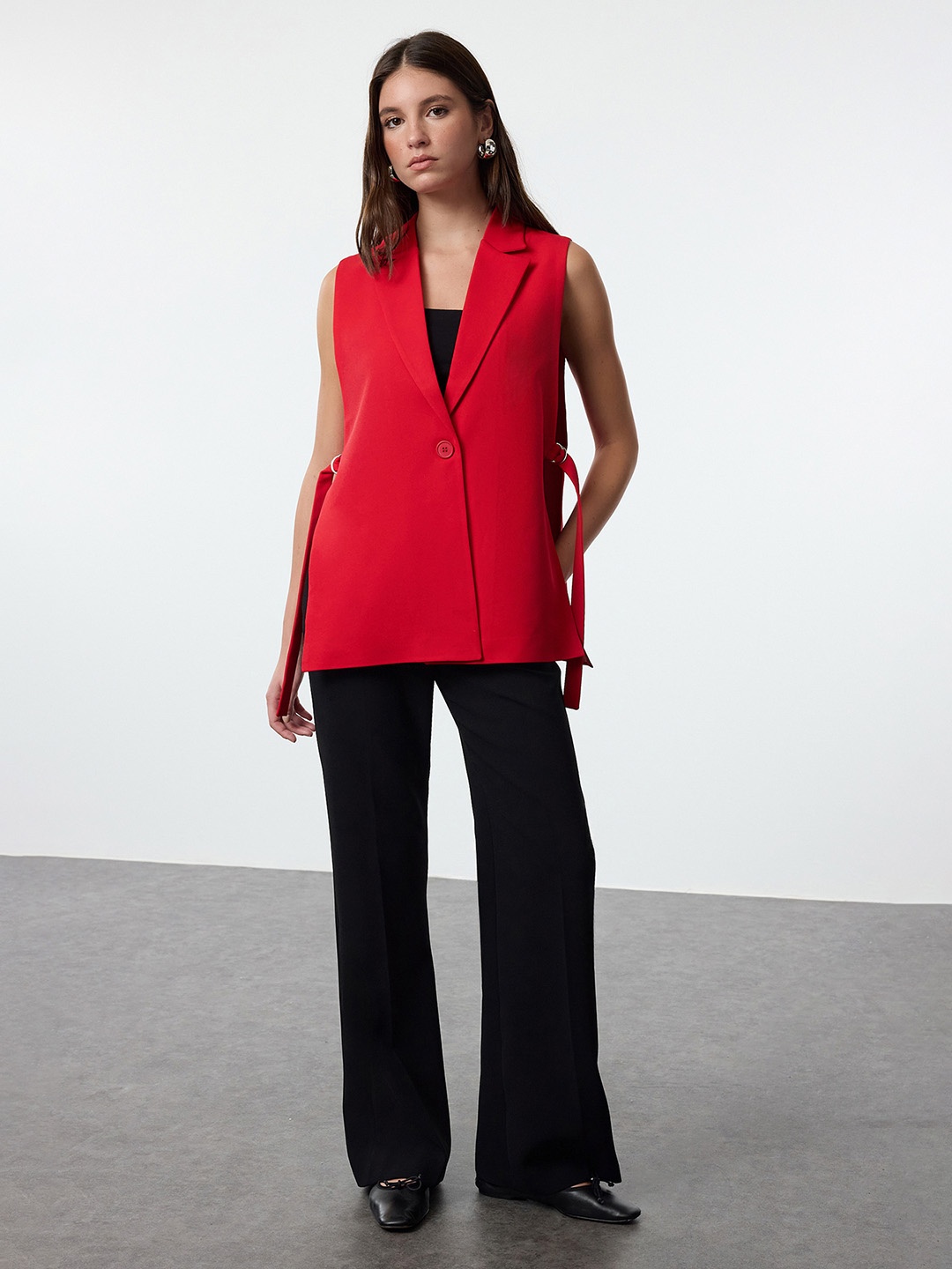 

Trendyol Single Breasted Sleeveless Blazer, Red