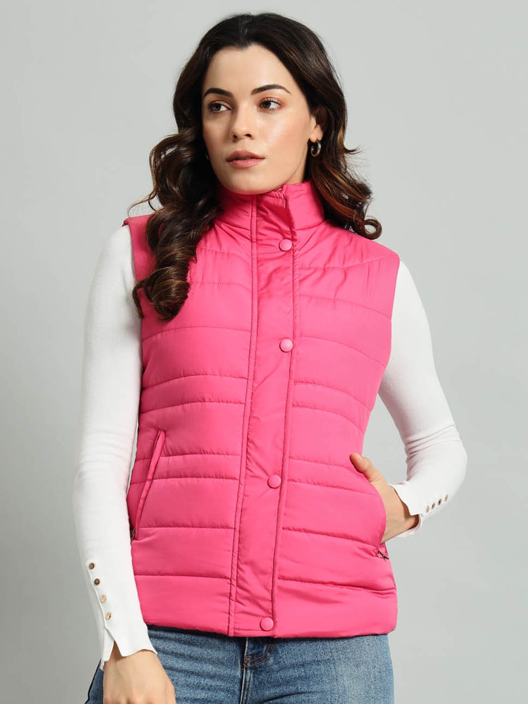 

AR-FIT Women Polyester Water Resistant Puffer Jacket, Pink