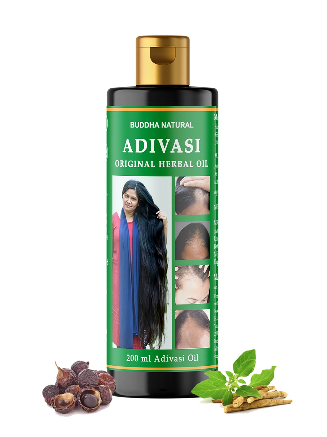 

BUDDHA NATURAL Adivasi Herbal Hair Oil For Hair Growth-200ml, Gold