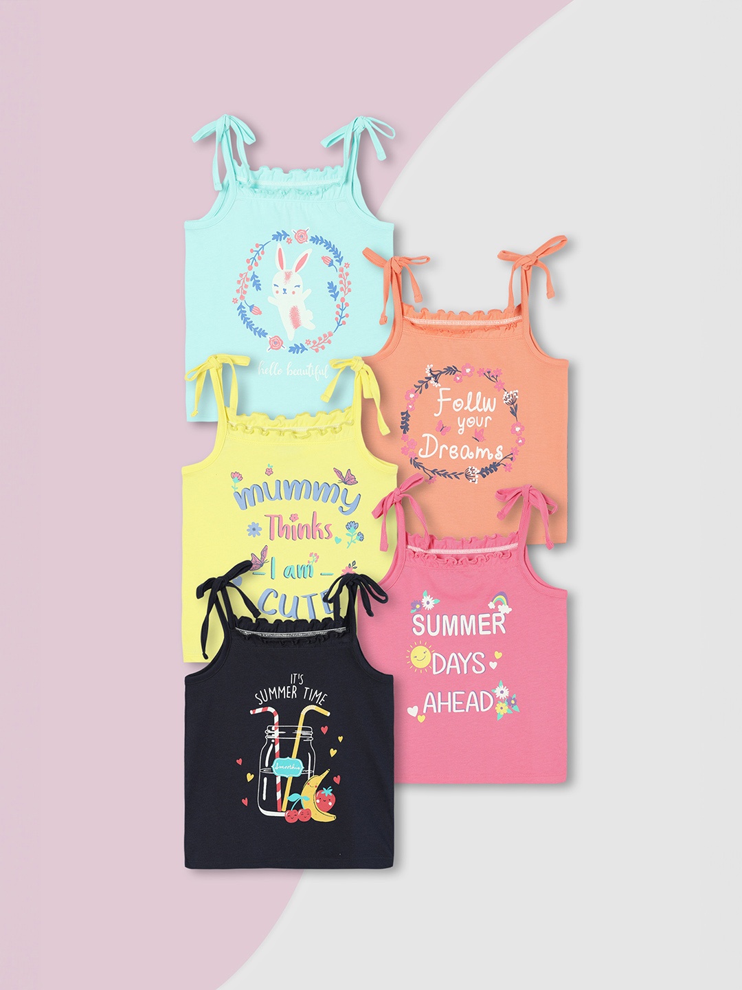 

Max Girls Graphic Printed Top - Pack of 5, Multi