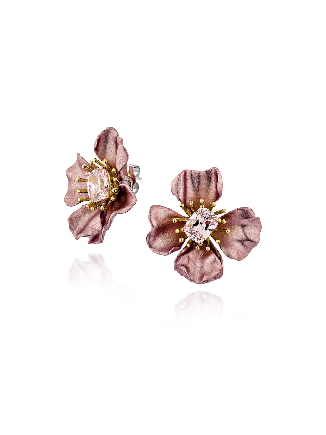 

MISS JO 925 Sterling Silver Contemporary Studs, Pink