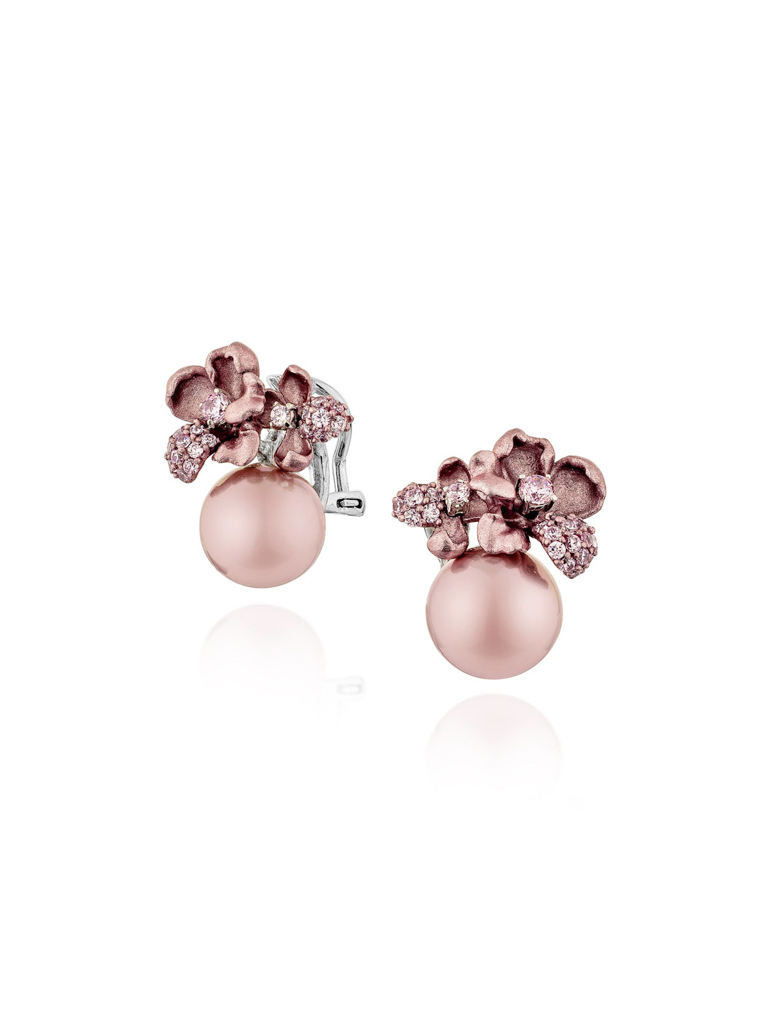 

MISS JO Rhodium Plated 925 Sterling Silver Artificial Beads Studs