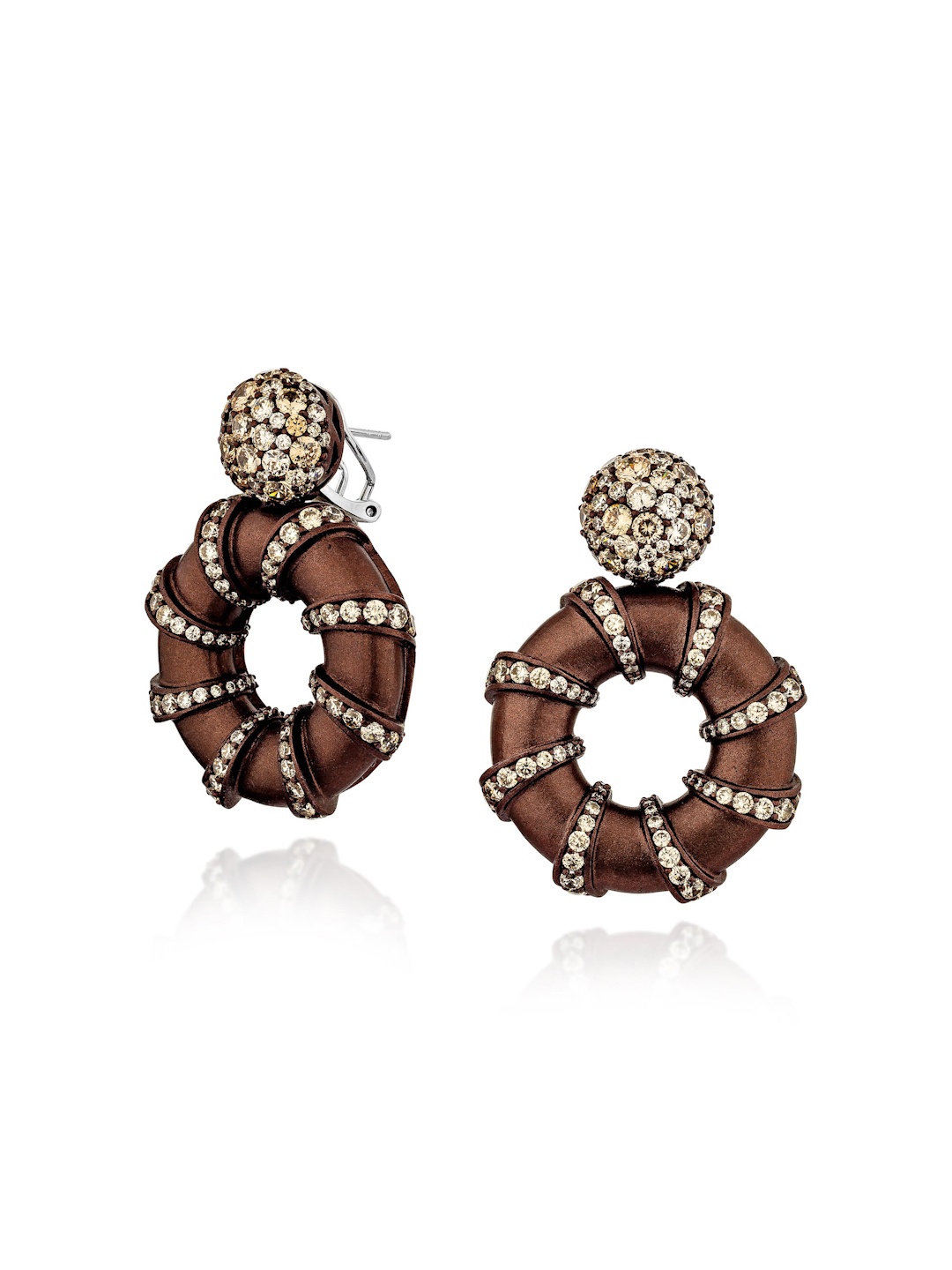 

MISS JO Aurora Whirl 925 Sterling Silver Rhodium-Plated Crystals Drop Earrings