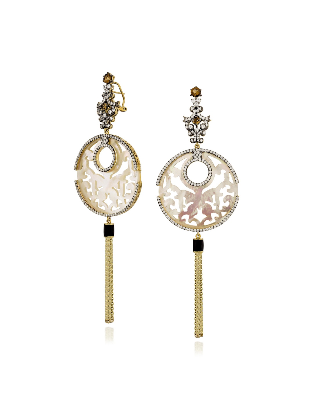 

MISS JO 925 Sterling Silver Contemporary Drop Earrings, White