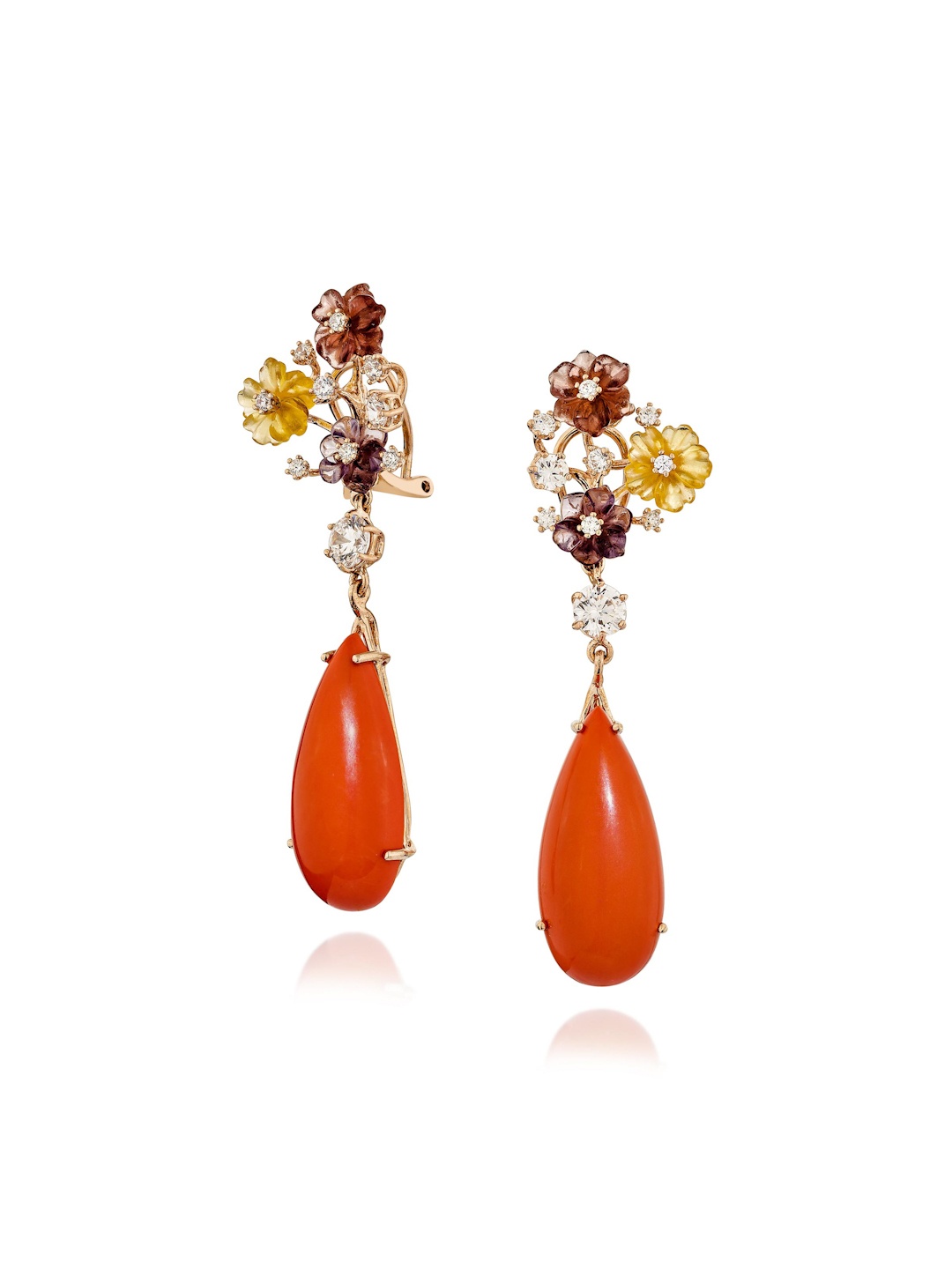 

MISS JO 925 Sterling Silver Rose Gold Plated Cubic Zirconia Contemporary Drop Earrings