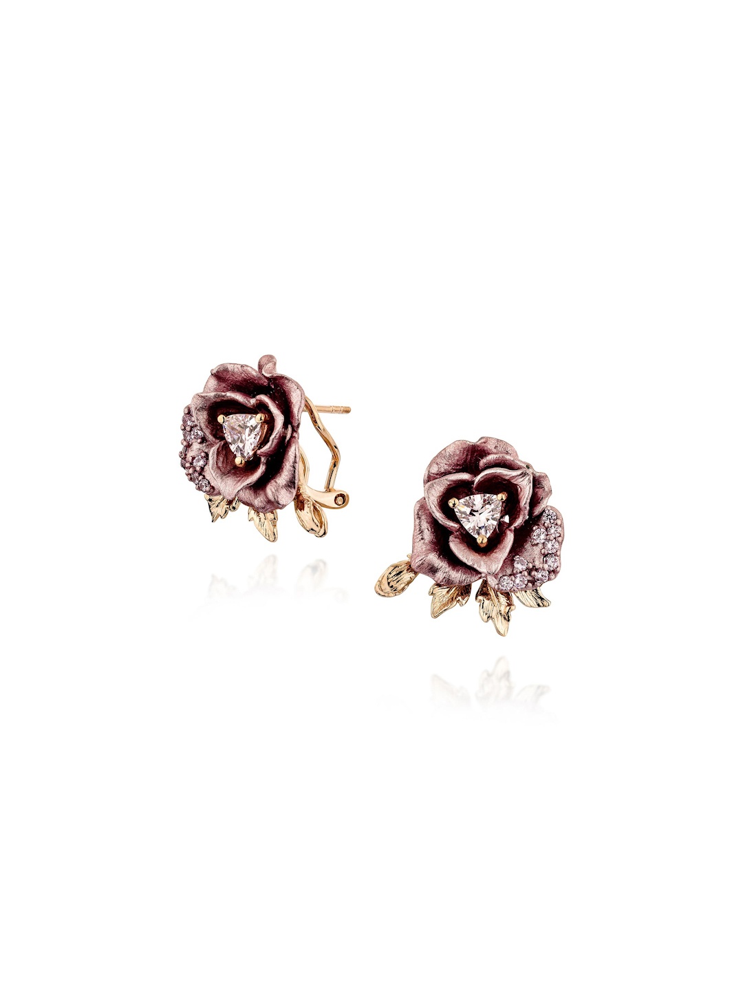 

MISS JO 925 Sterling Silver Rose Gold-Plated Enchanted Rosebud Studs Earrings