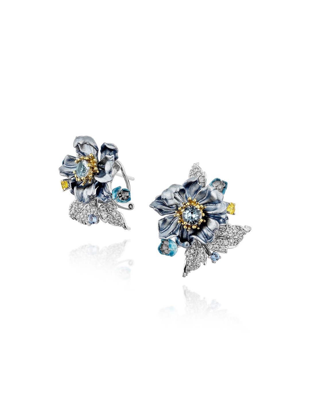 

MISS JO 925 Sterling Silver Rhodium-Plated Stone Studded Studs