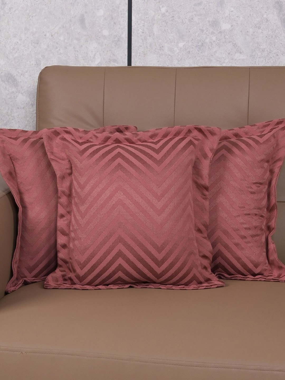 

Saral Home Rust 3 Pieces Geometric Cotton Square Cushion Covers