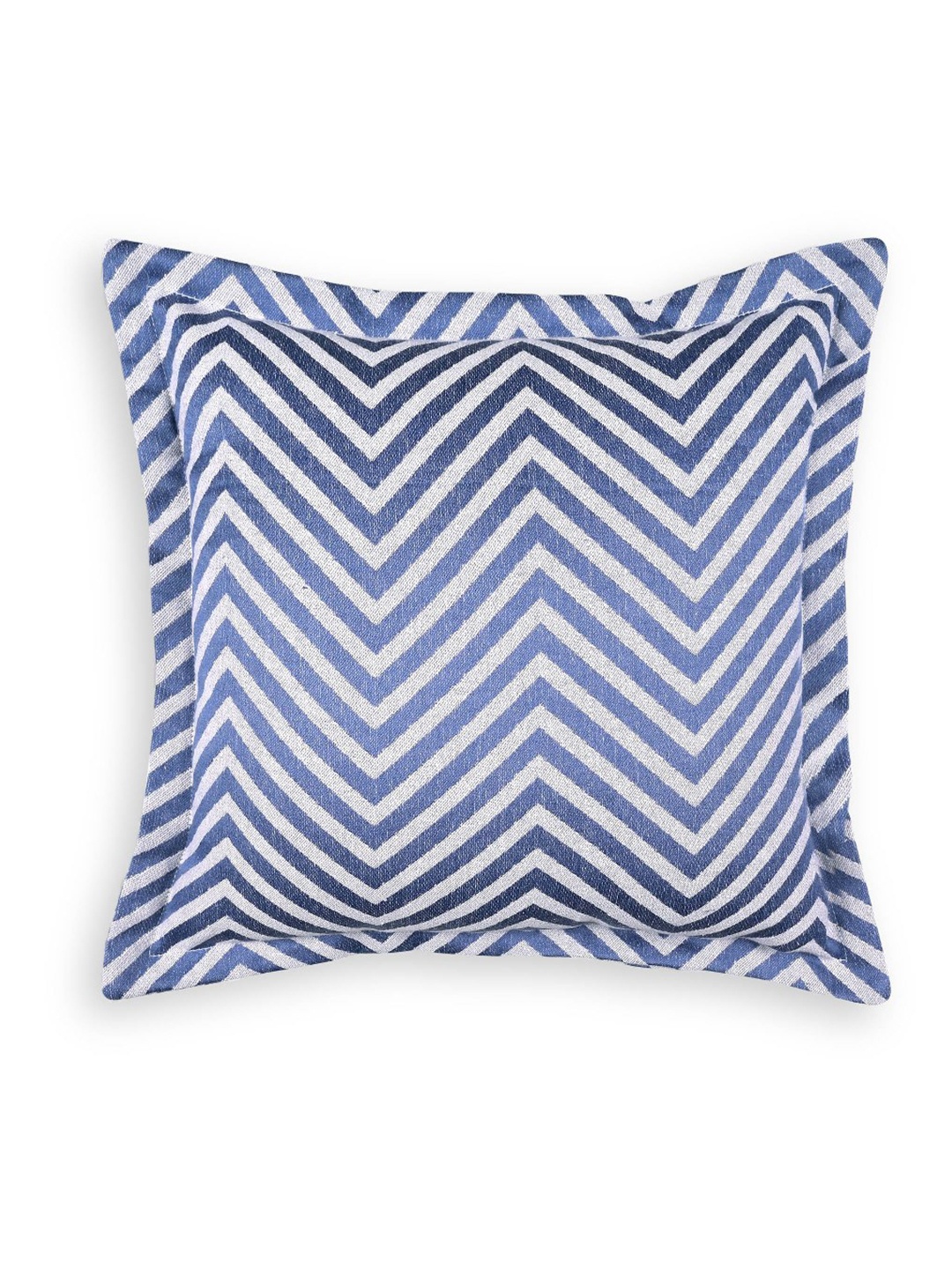 

Saral Home Blue & White 3 Pieces Geometric Cotton Square Cushion Covers