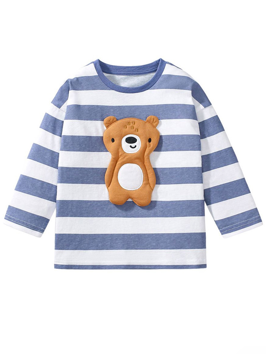 

StyleCast x Revolte Kids Striped Regular Fit Cotton Tshirts, Blue