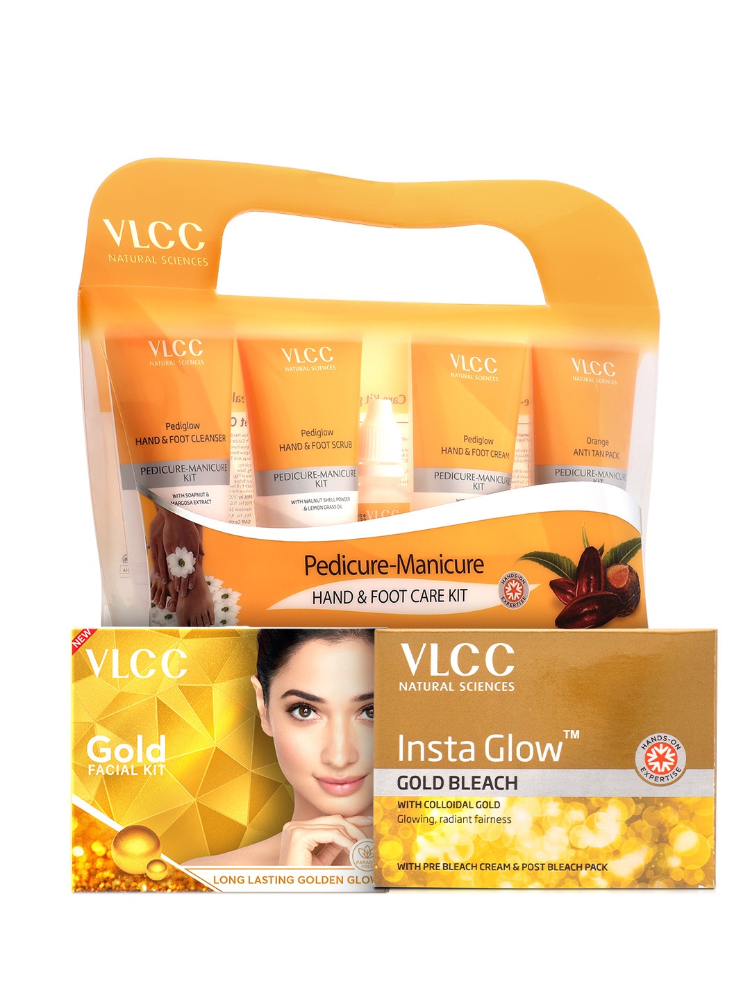 

VLCC Set of Pedicure-Manicure Kit with Gold Facial Kit & Insta Glow Gold Bleach, Yellow