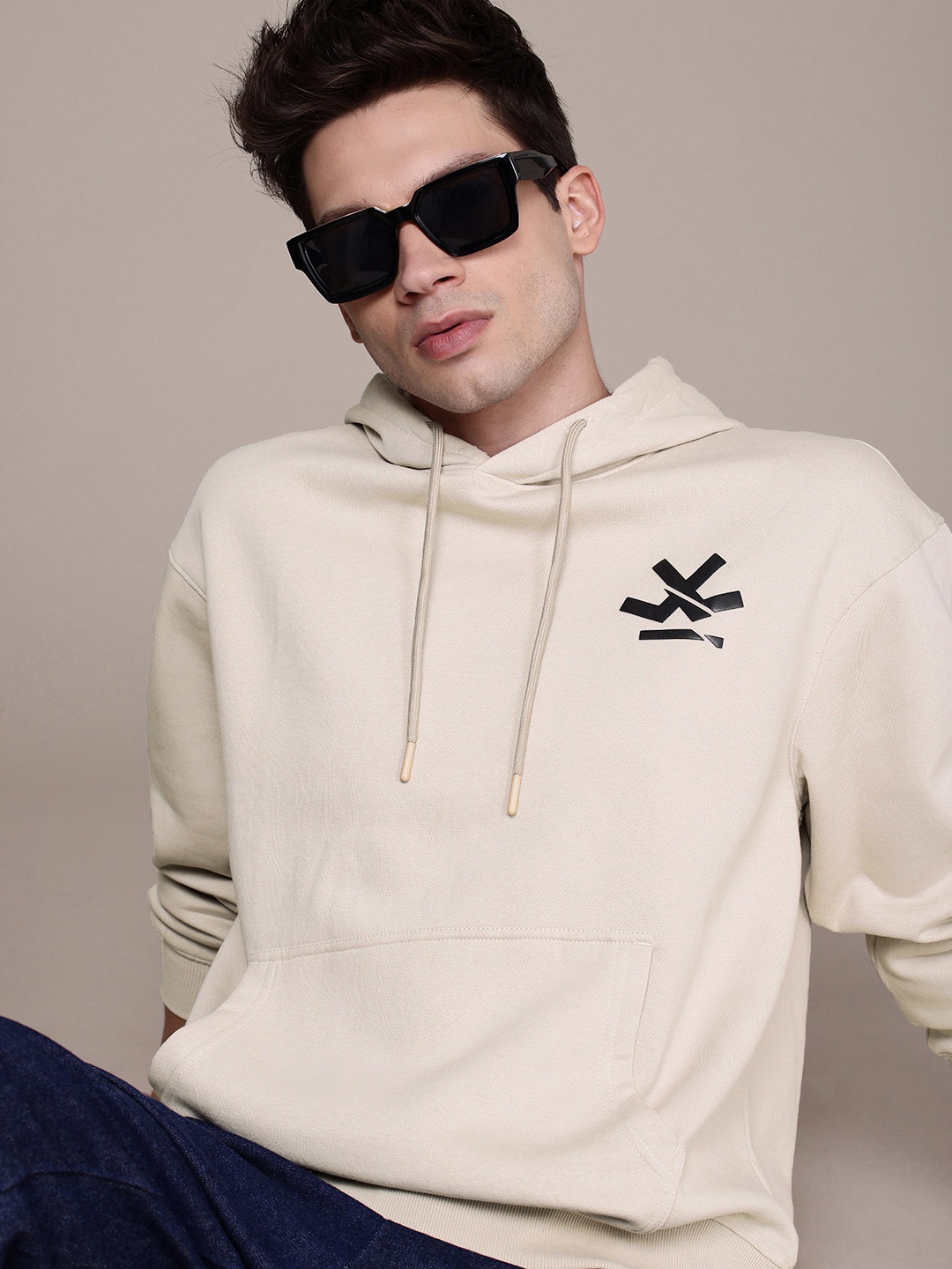

WROGN Hooded Oversized Fit Sweatshirt, Beige