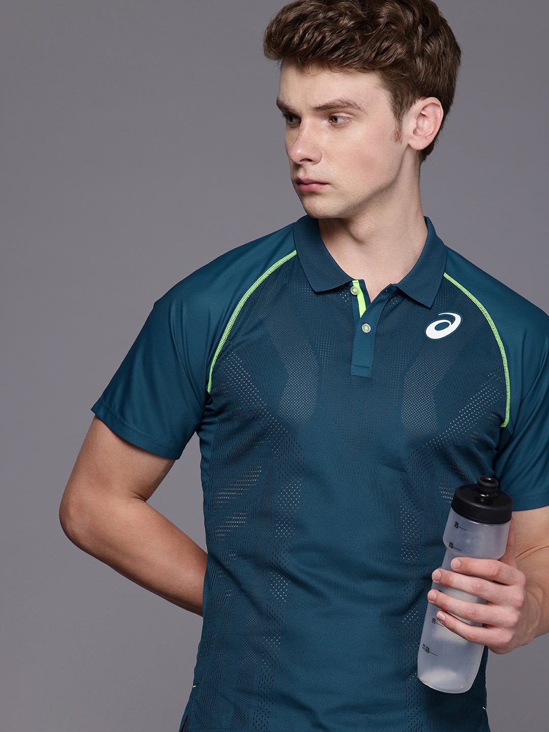 

ASICS Polo Collar Raglan Sleeves Slim Fit T-shirt, Blue