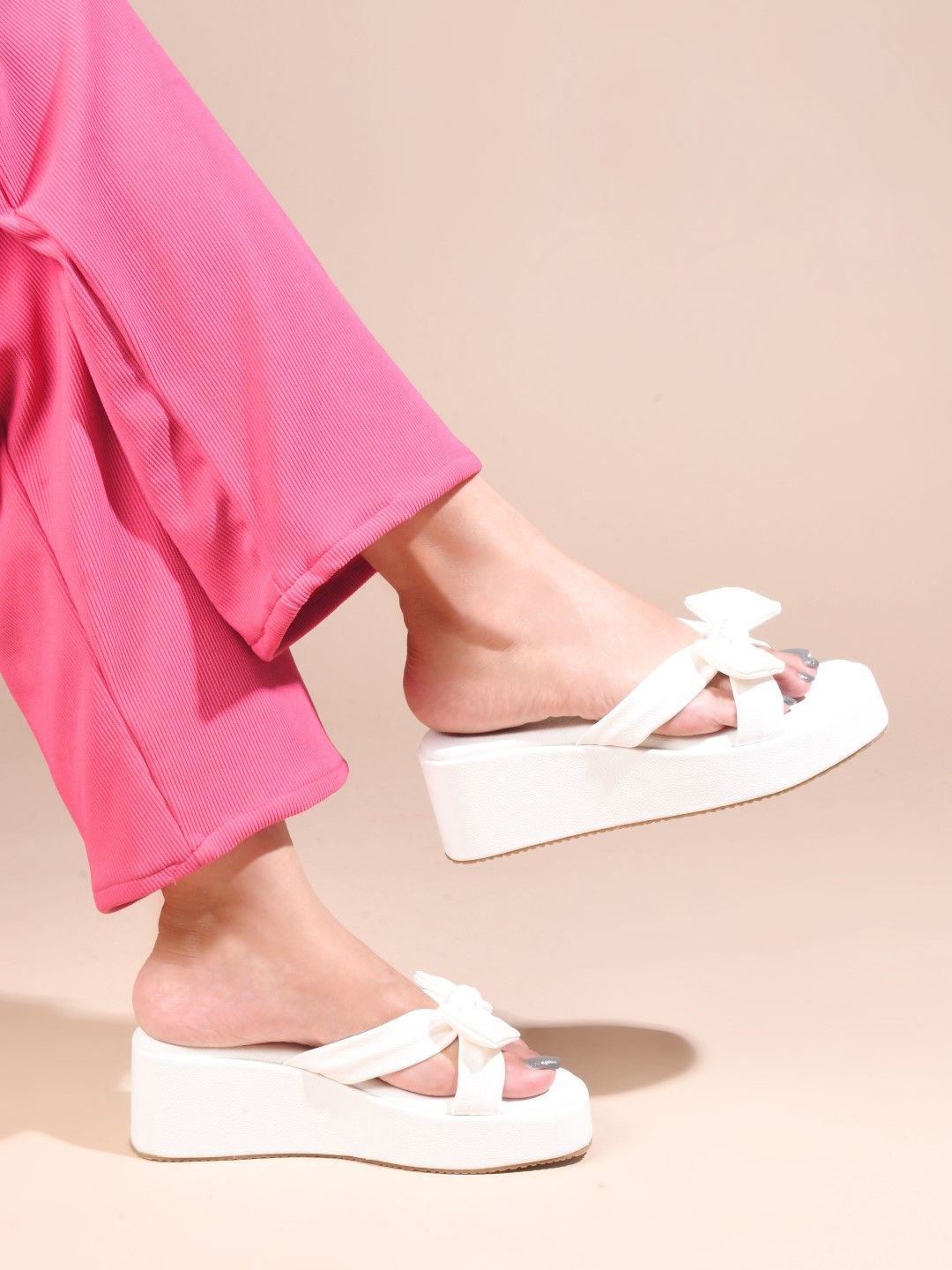 

JM Looks Women Ethnic Wedge Sandals, White