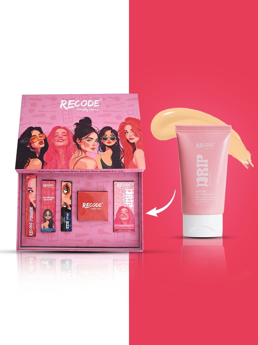 

Recode BB Cream, Eyeliner, Kajal, Makeup Stick & Primer Kit, Na