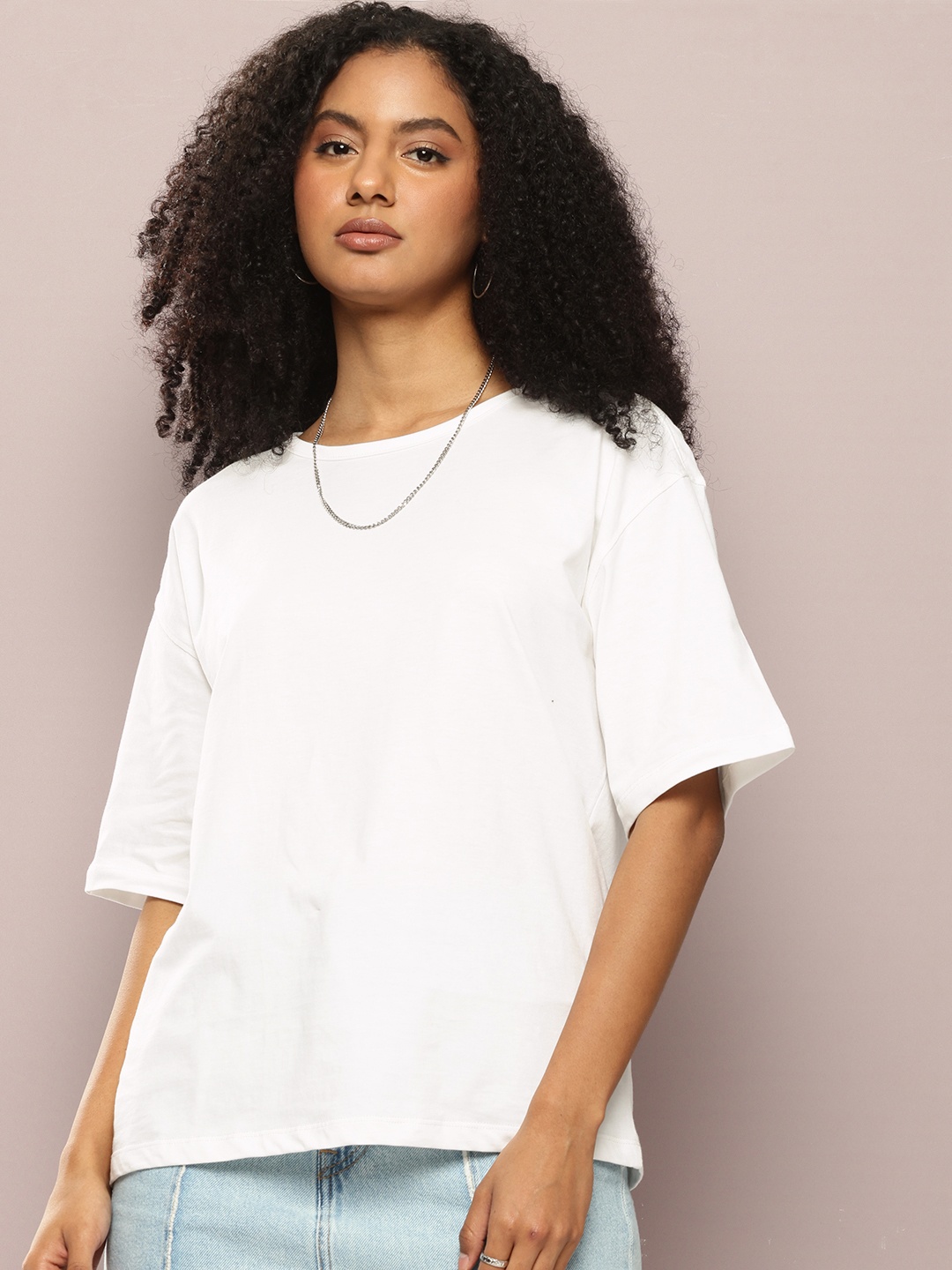 

Kook N Keech Drop-Shoulder Sleeves T-shirt, White