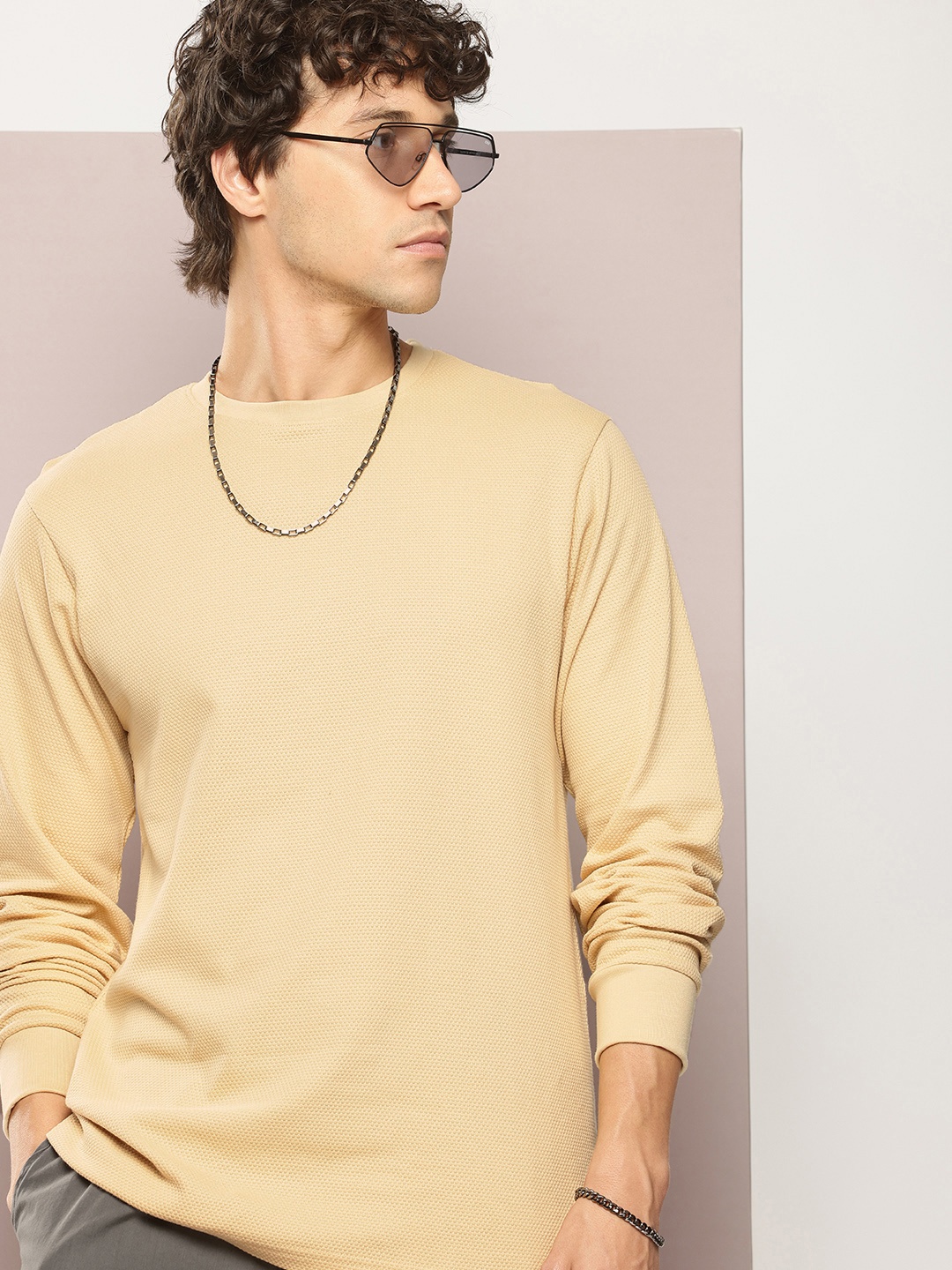 

DILLINGER Self-Design Crew Neck T-shirt, Beige