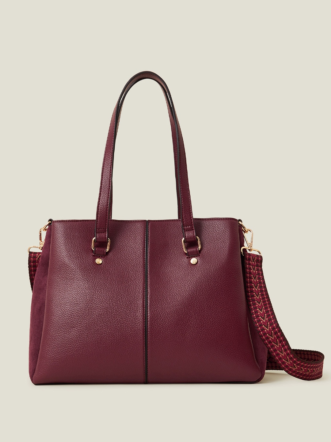 

Accessorize Women PU Structured Shoulder Bag, Burgundy