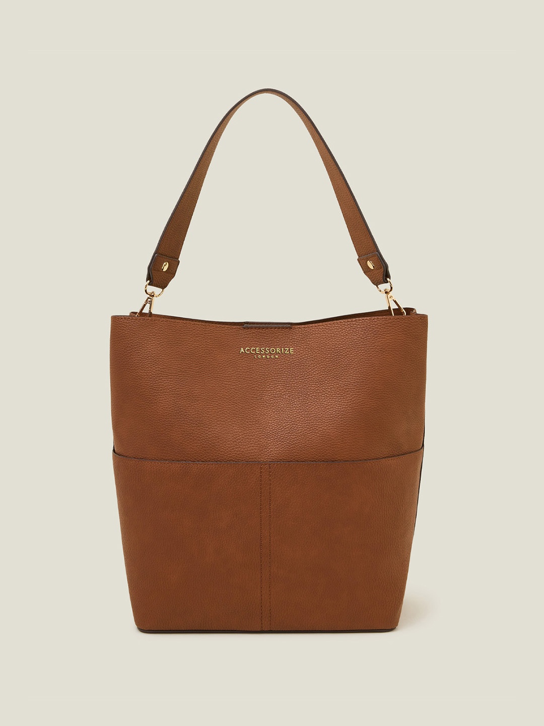 

Accessorize Women PU Structured Shoulder Bag, Tan