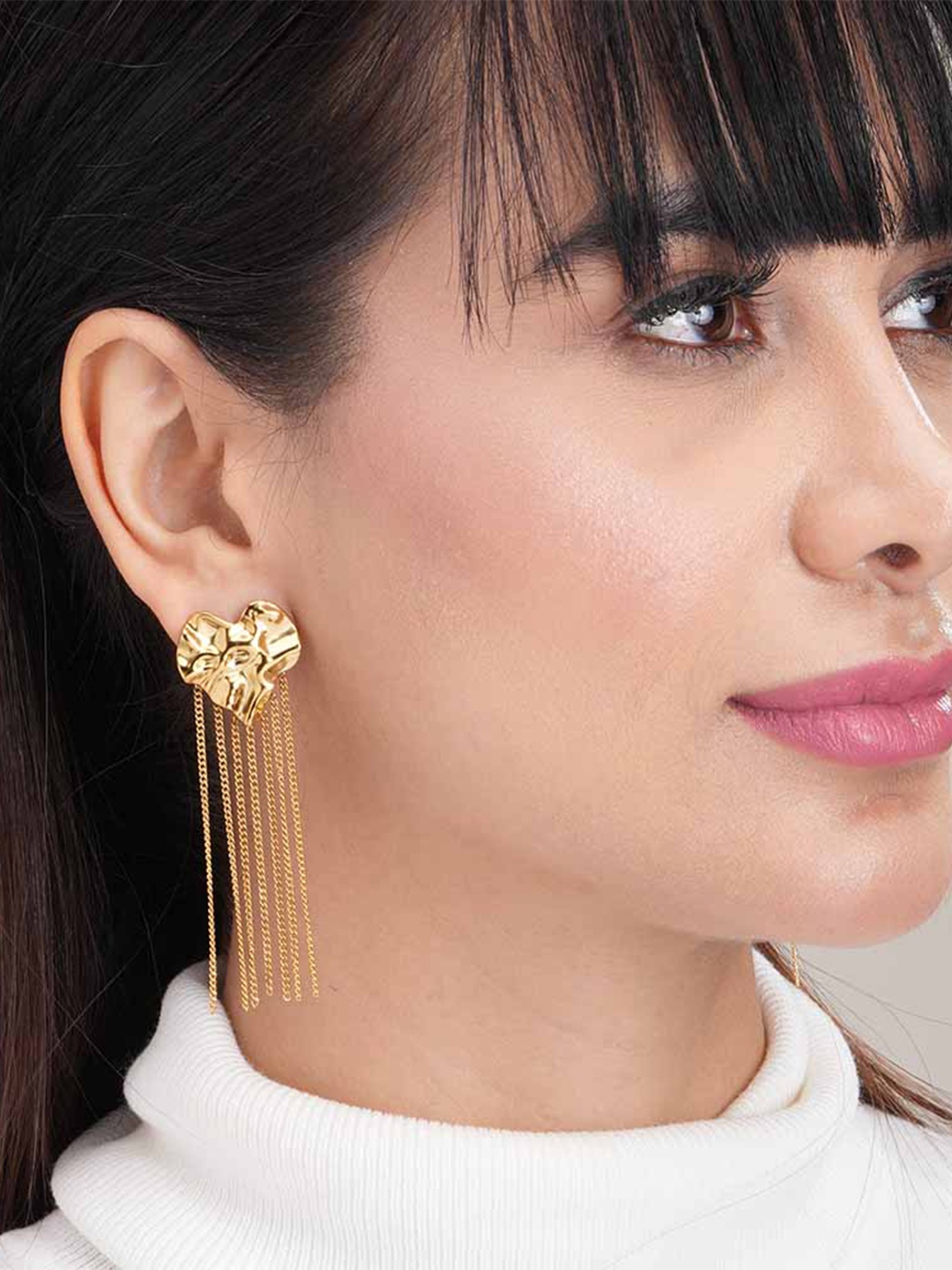 

PALMONAS Gold Plated Stainless Steel Drop Earrings