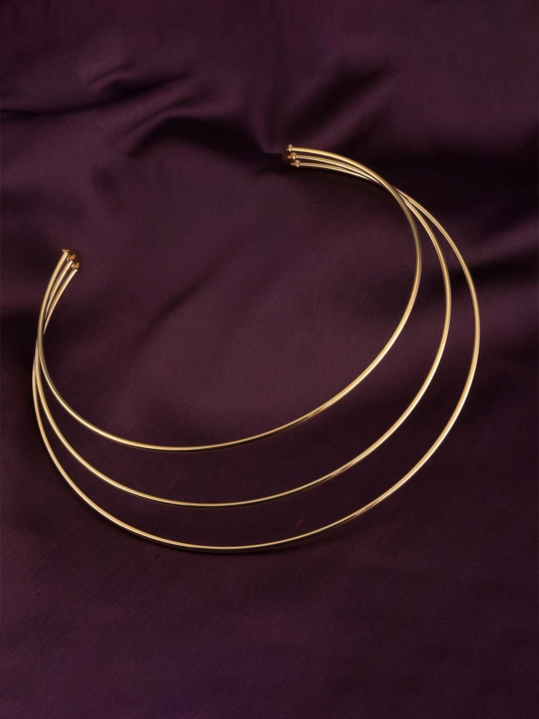 

PALMONAS Stainless Steel Gold-Plated Choker Necklace