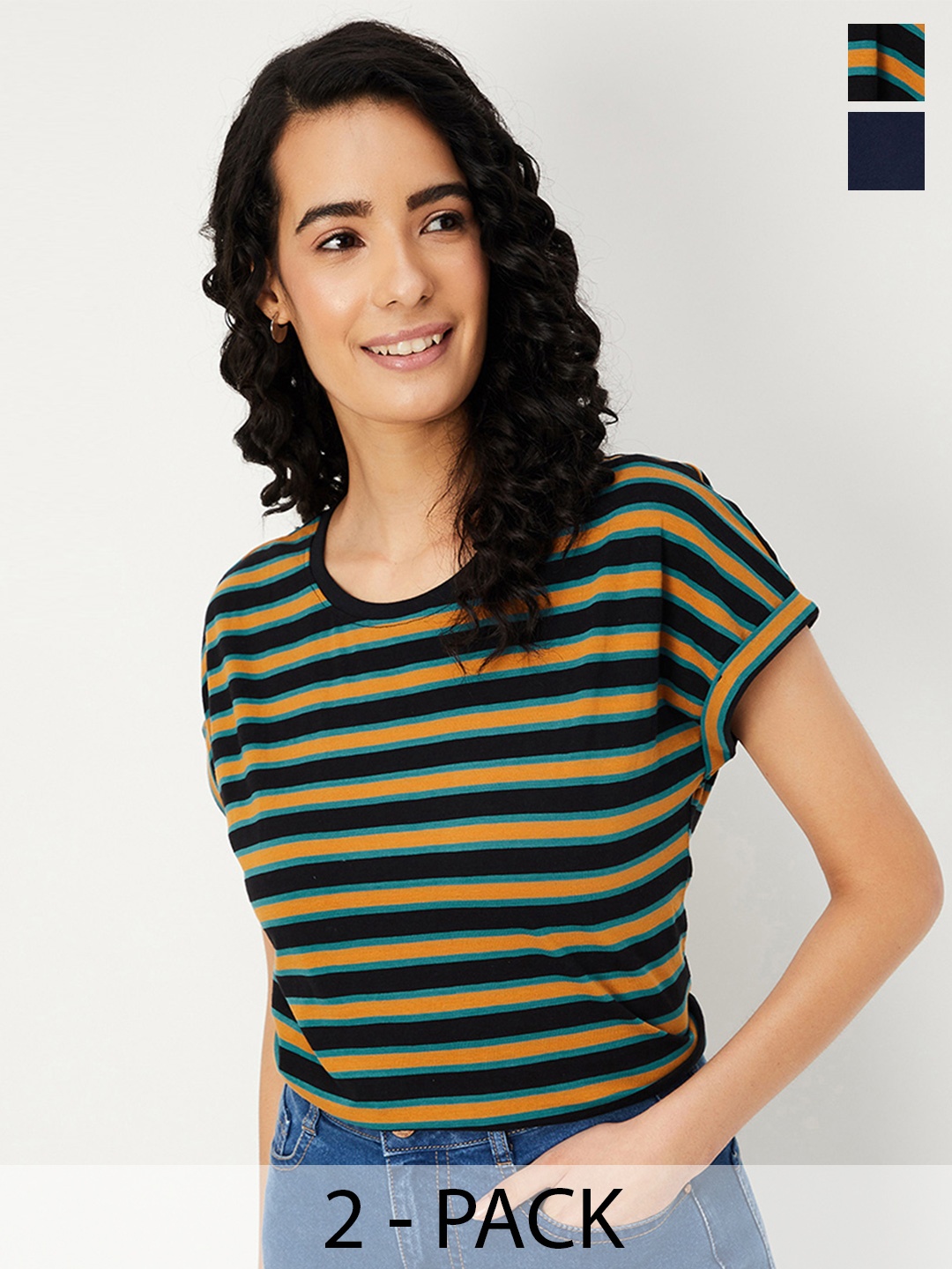 

Max Women Assorted T-Shirt - Pack of 2, Multi