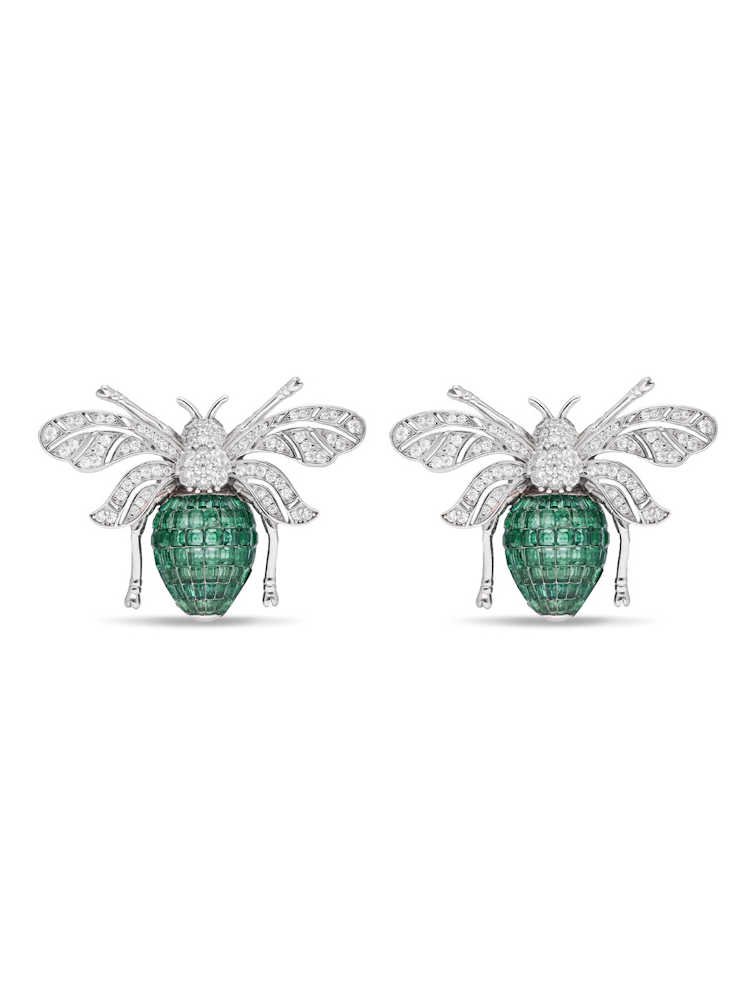 

MISS JO Rhodium Plated 925 Sterling Silver Artificial Stones Studs