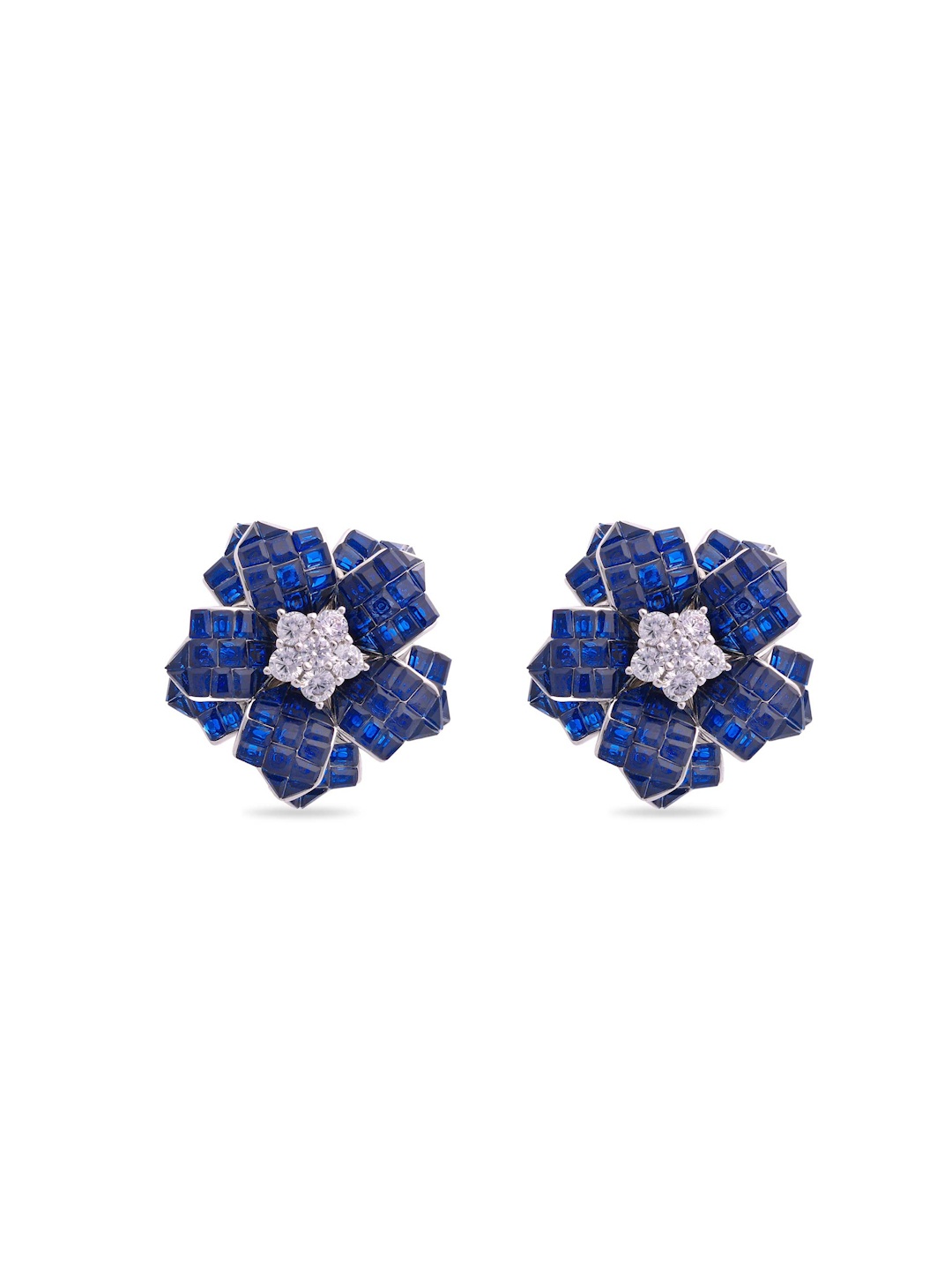 

MISS JO Rhodium Plated 925 Sterling Silver Artificial Stones Studs