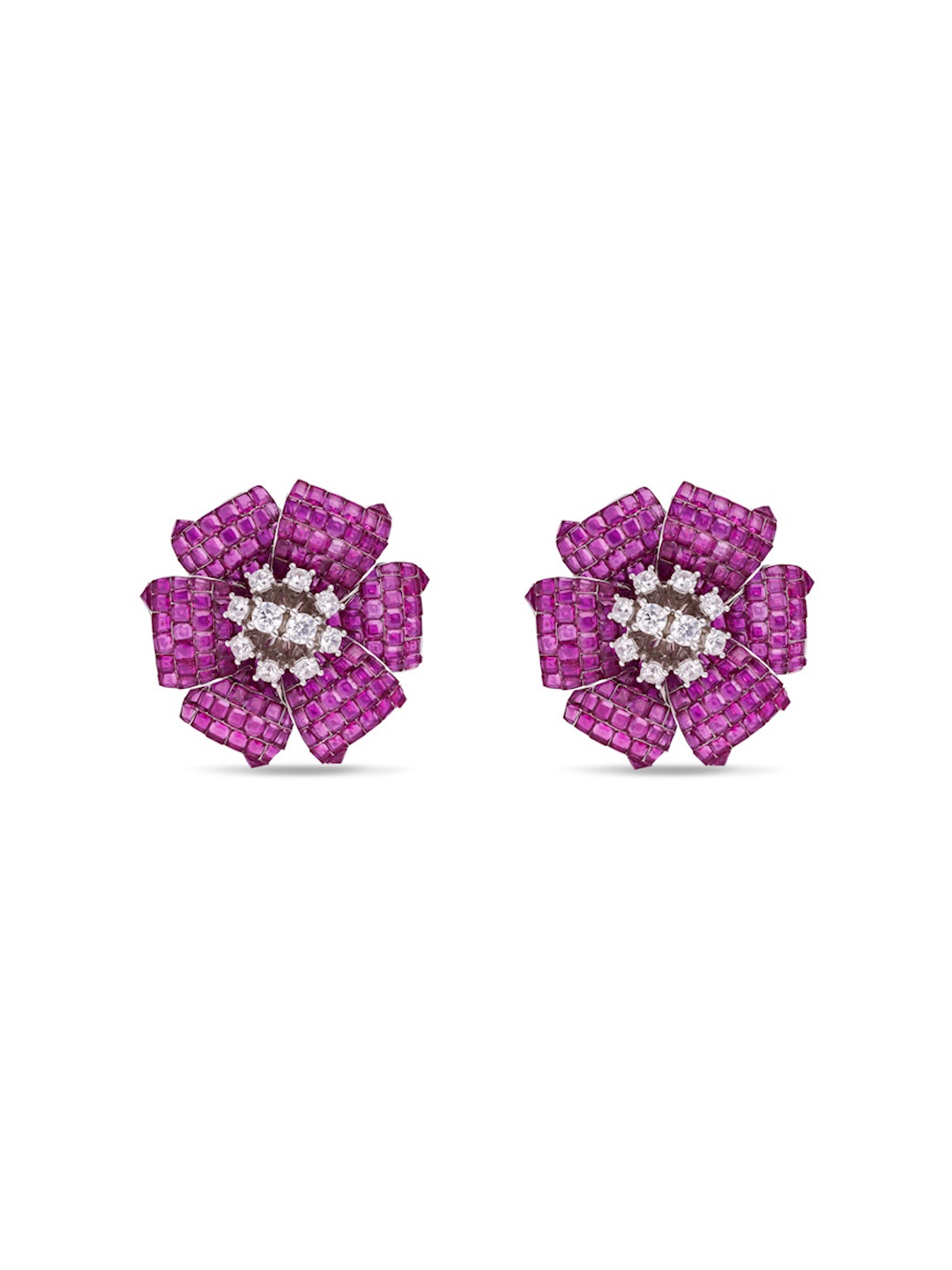 

MISS JO Rhodium Plated 925 Sterling Silver Artificial Stones Studs