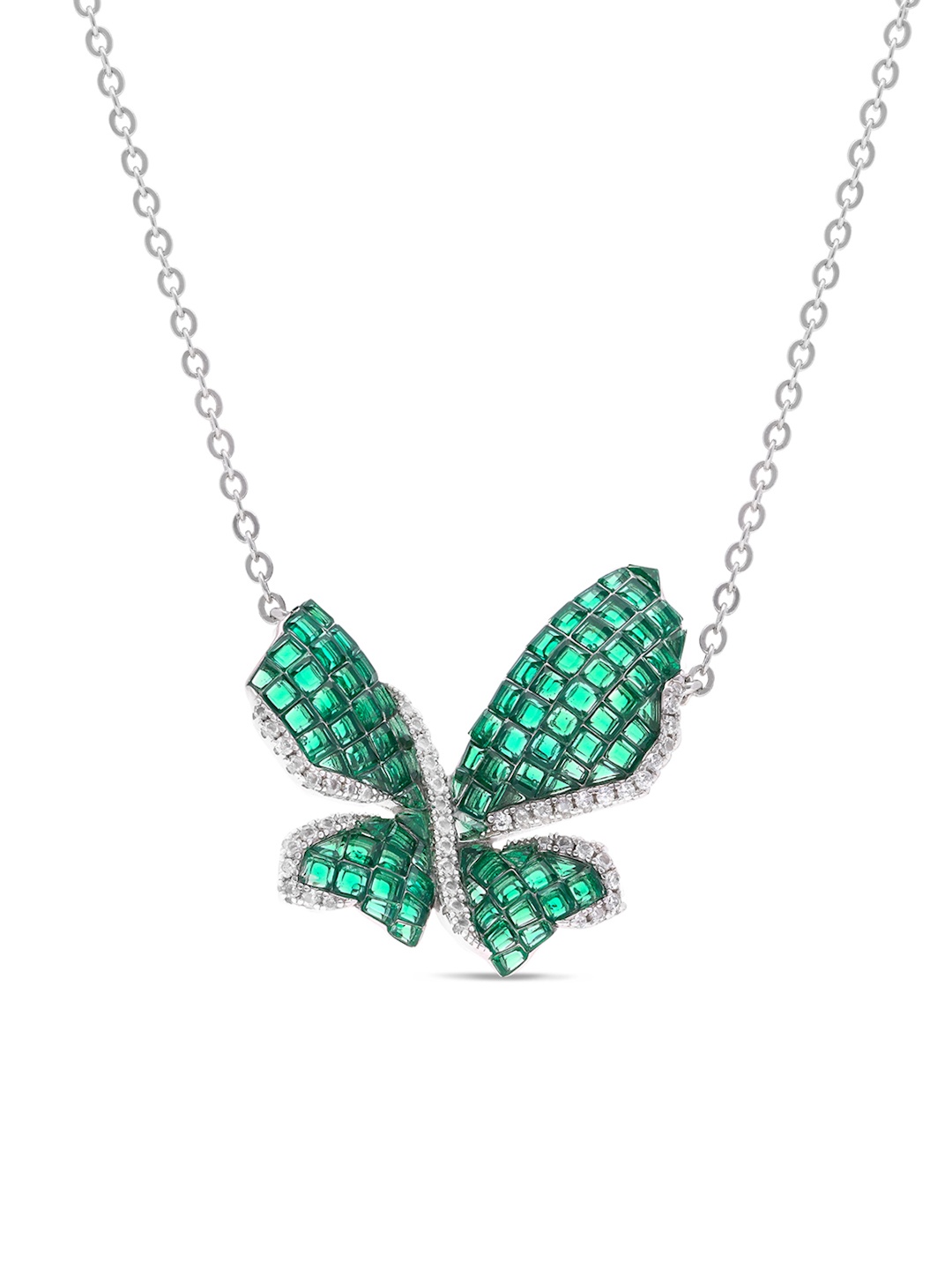 

MISS JO Rhodium Plated 925 Sterling Silver Artificial Stones Chain