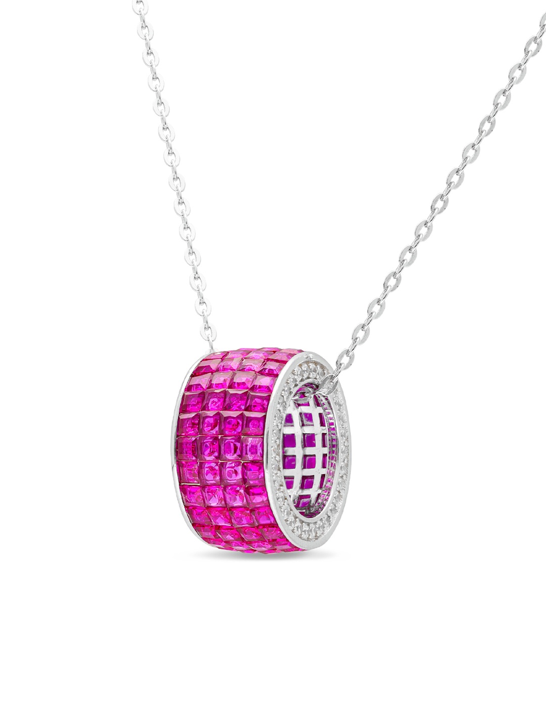 

MISS JO 925 Sterling Silver Plating Rhodium-Plated Quirky Pendant With Chain