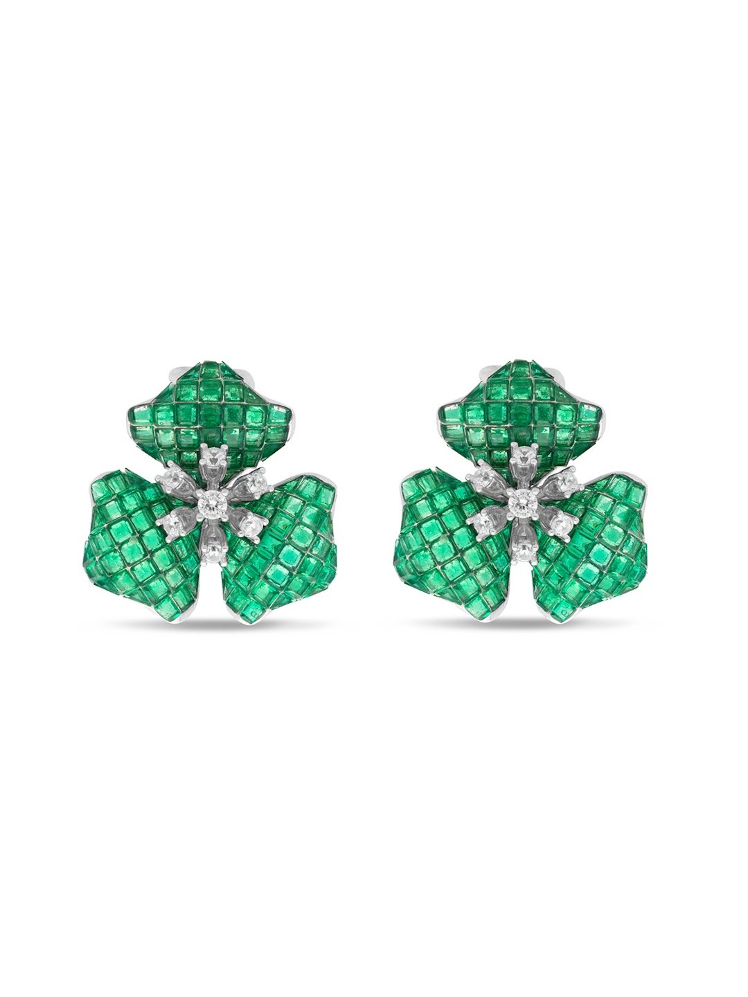 

MISS JO 925 Sterling Silver Rhodium-Plated Stone Studded Studs