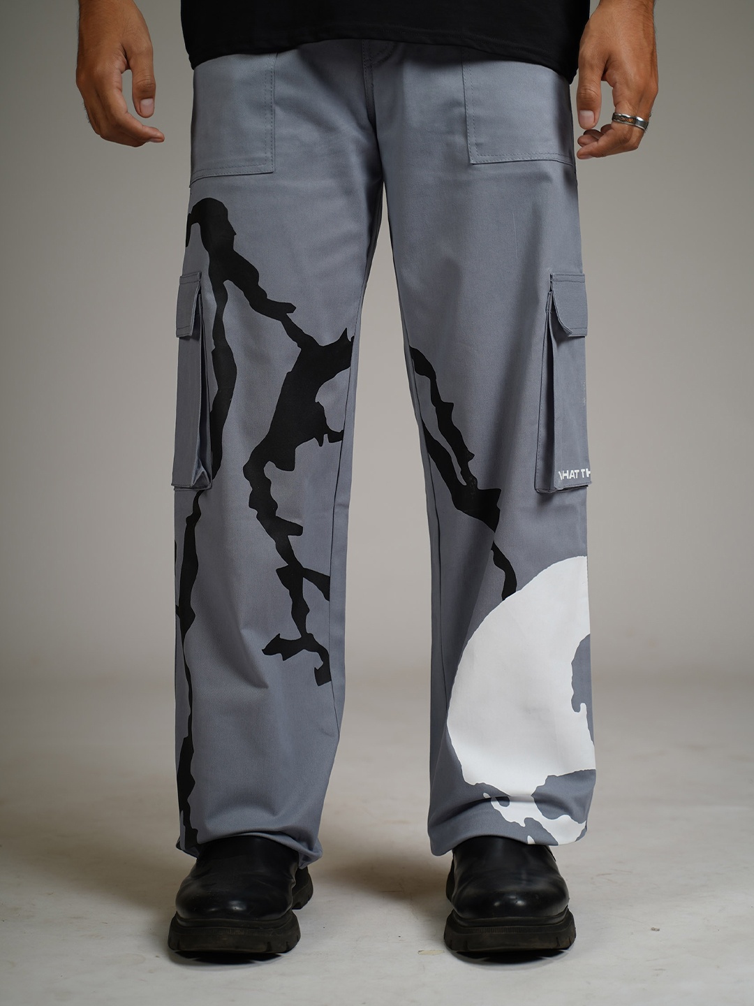 

WHAT THE FLEX Unisex Cargo Regular Trousers, Grey