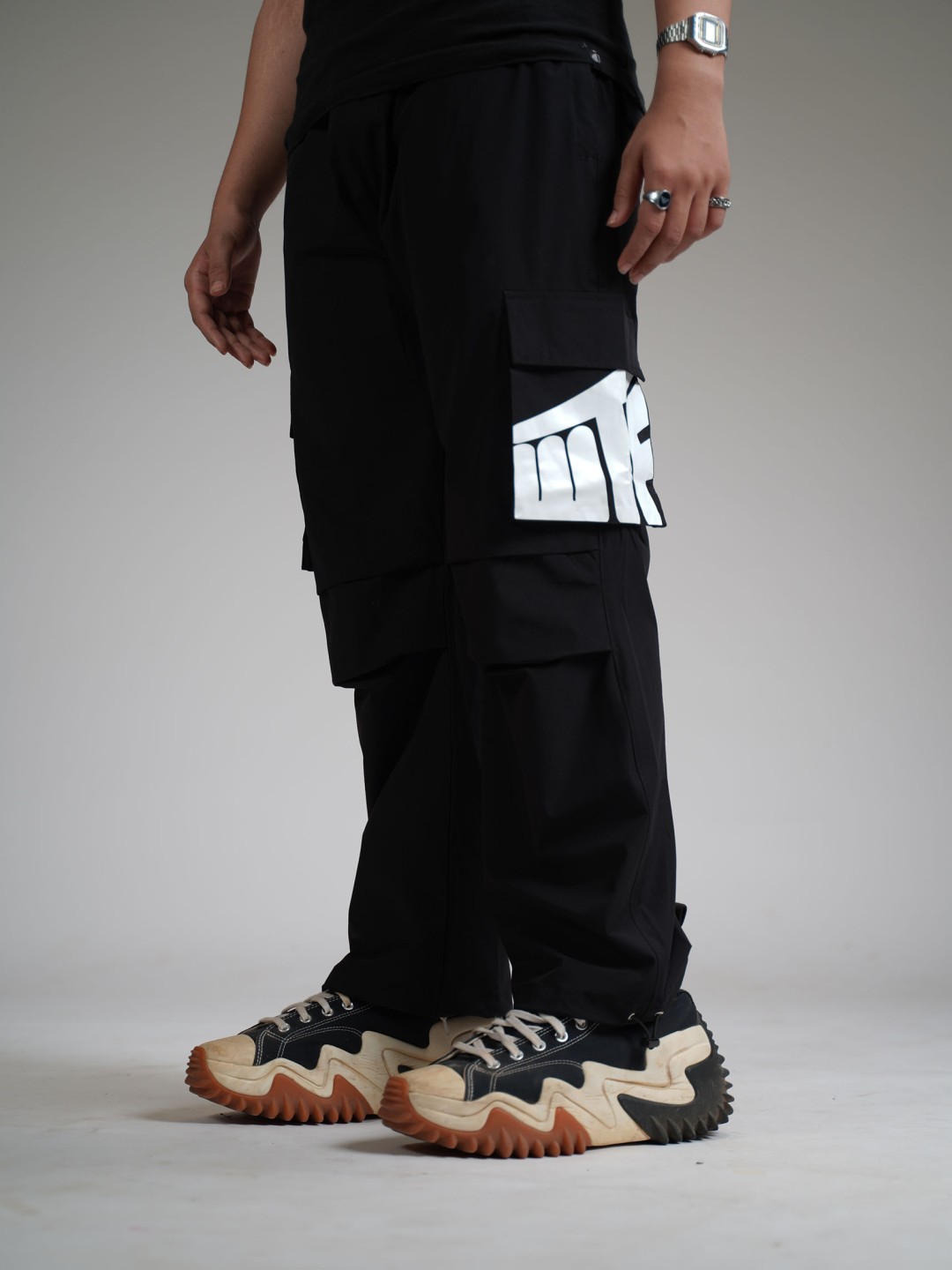 

WHAT THE FLEX Unisex Cargos Trousers, Black