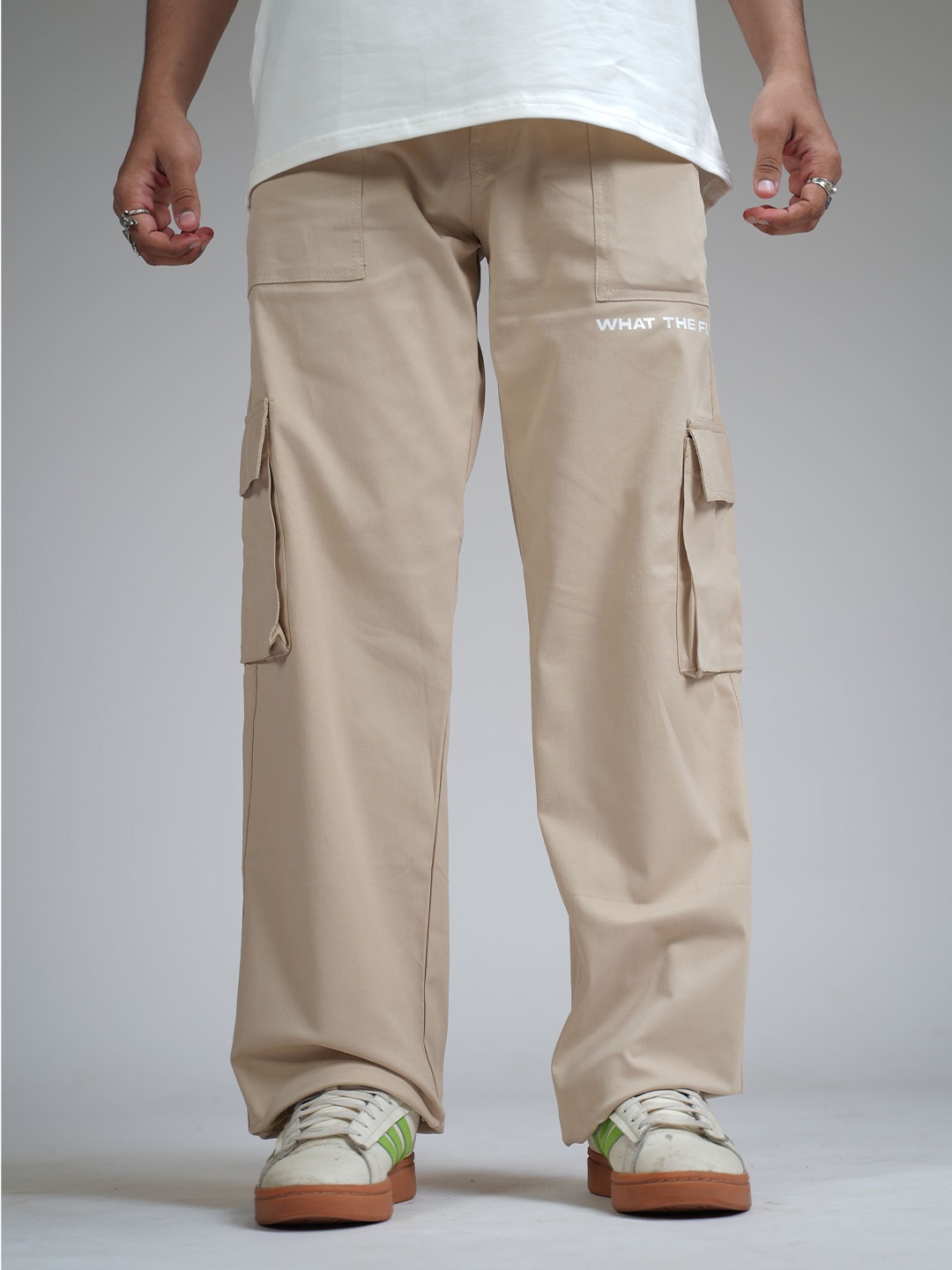 

WHAT THE FLEX Unisex Cargos Trousers, Beige