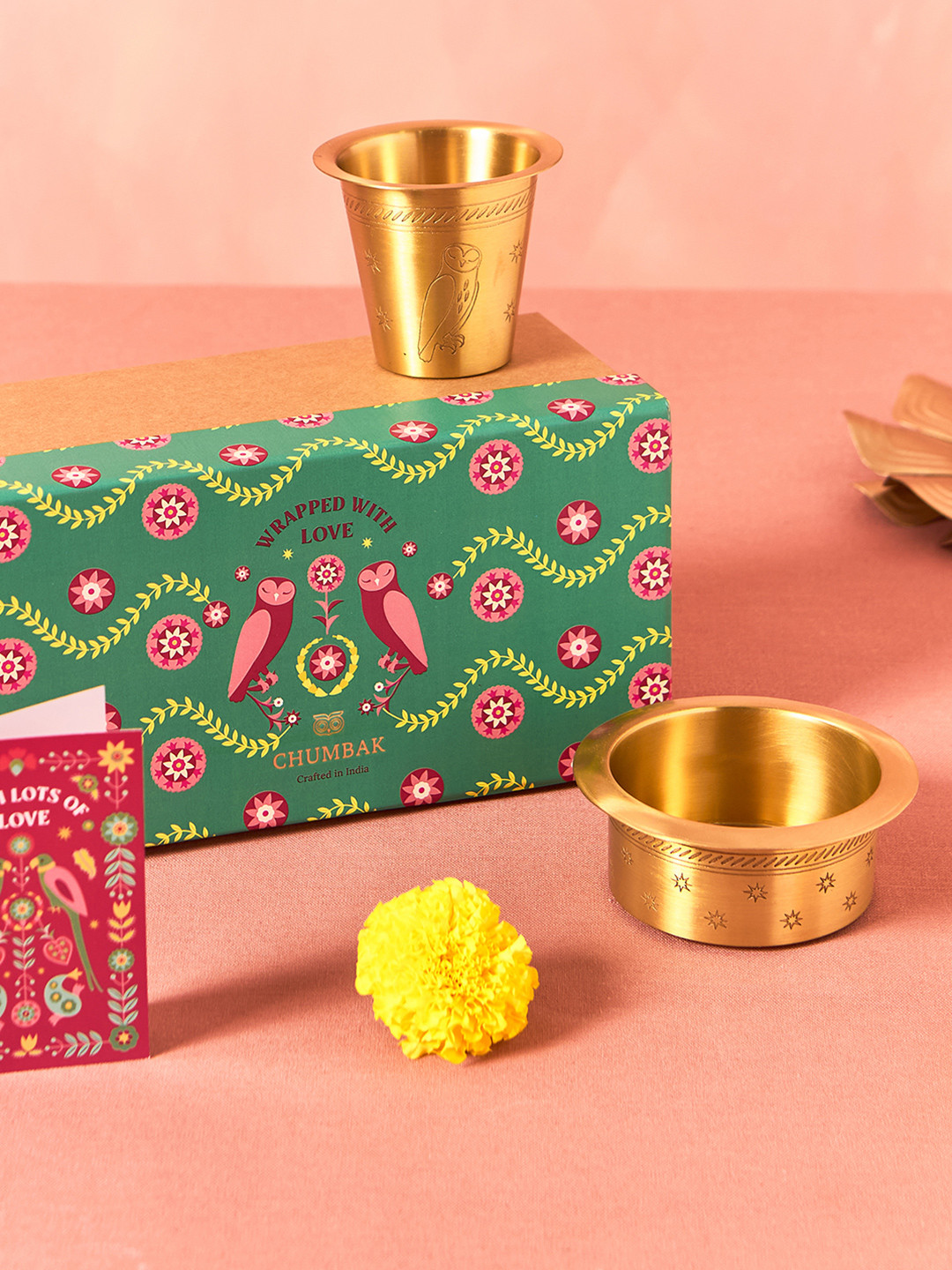 

Chumbak Sitara Gold Toned 2 Pieces Carved Brass Filter Coffee Gift Set - 100 ml