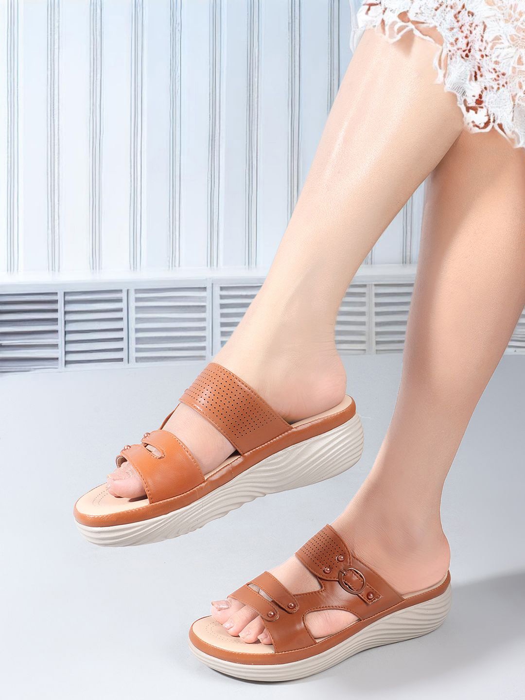 

The Roadster Lifestyle Co Women Round Toe Heels, Tan