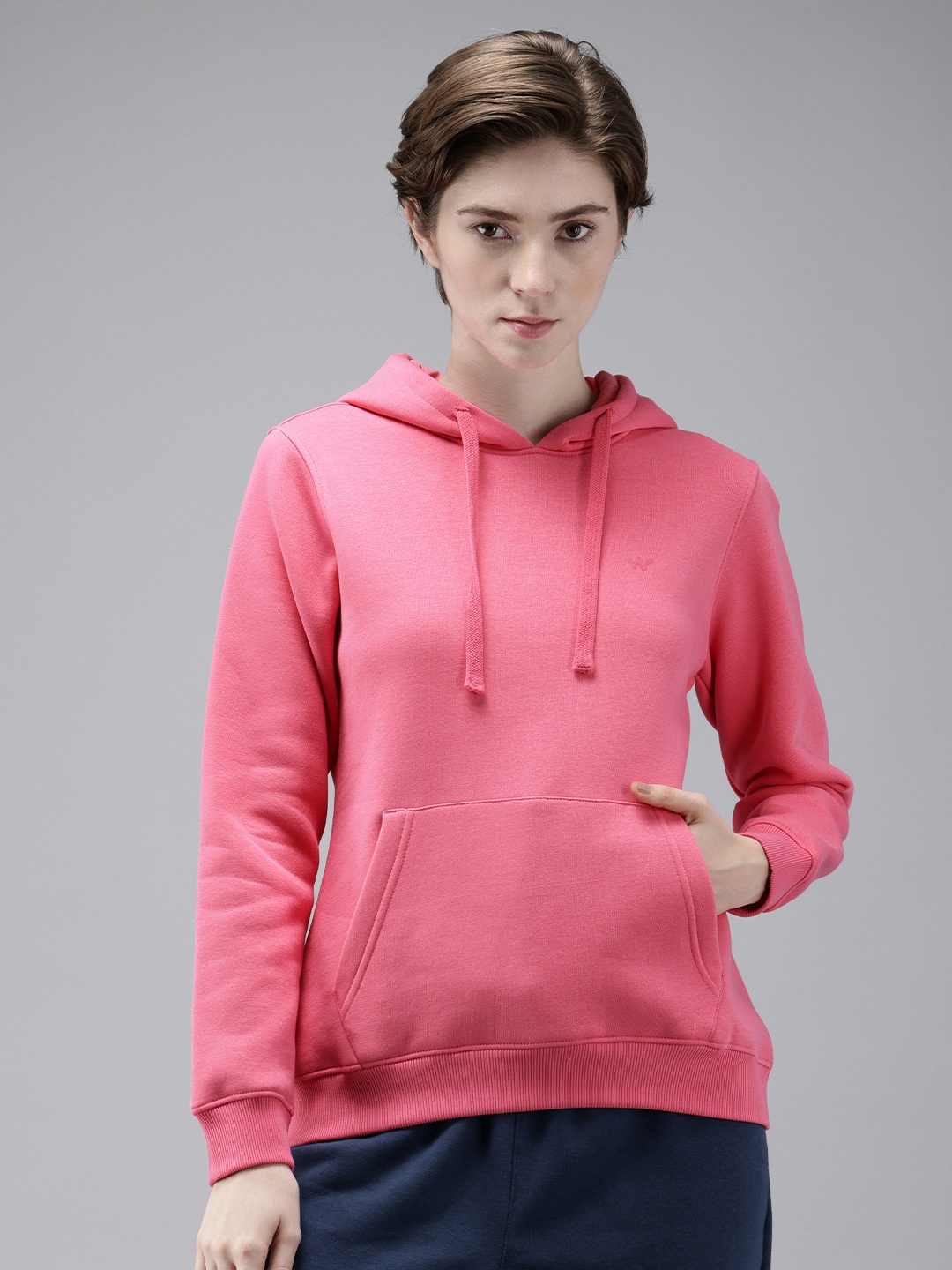 

Wildcraft Solid Hooded Sweatshirt, Pink