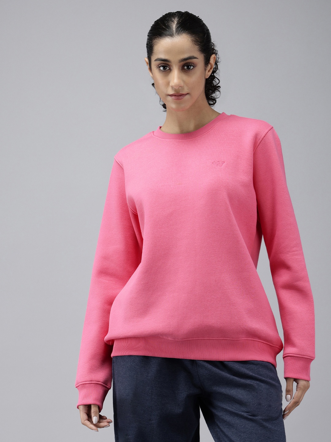 

Wildcraft Solid Round-Neck Pullover Sweatshirt, Pink