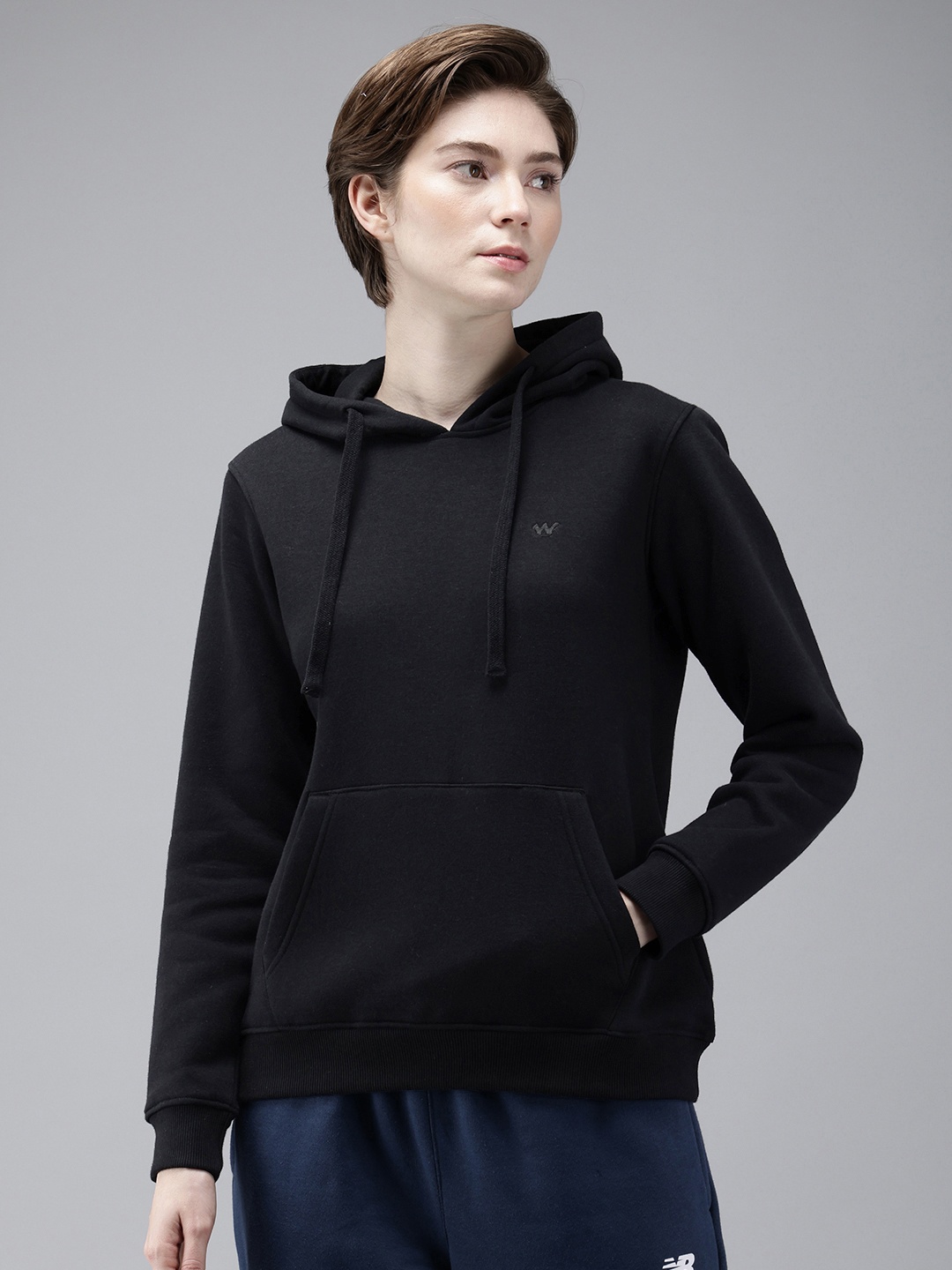 

Wildcraft Solid Hooded Sweatshirt, Black
