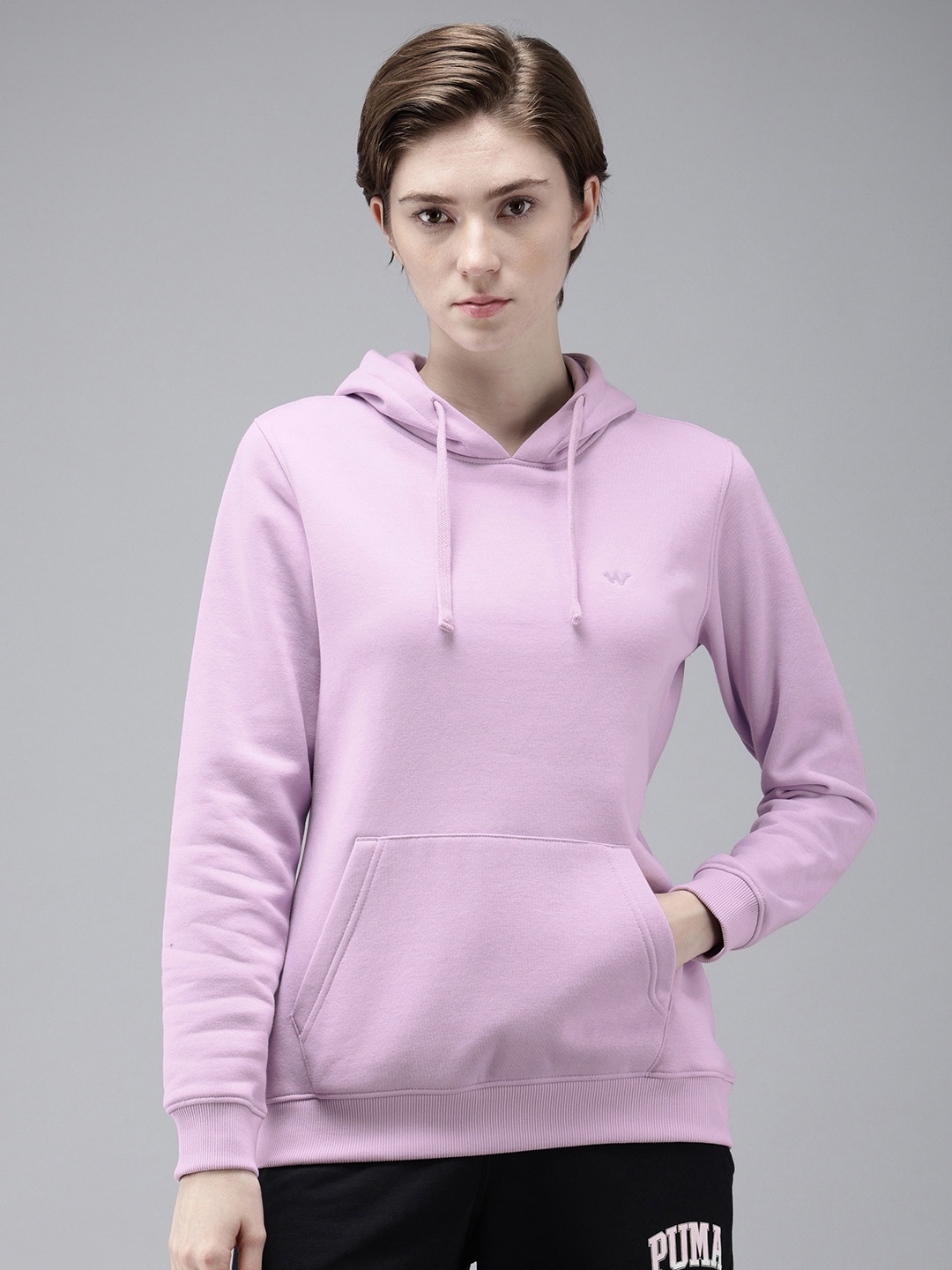 

Wildcraft Solid Hooded Sweatshirt, Lavender