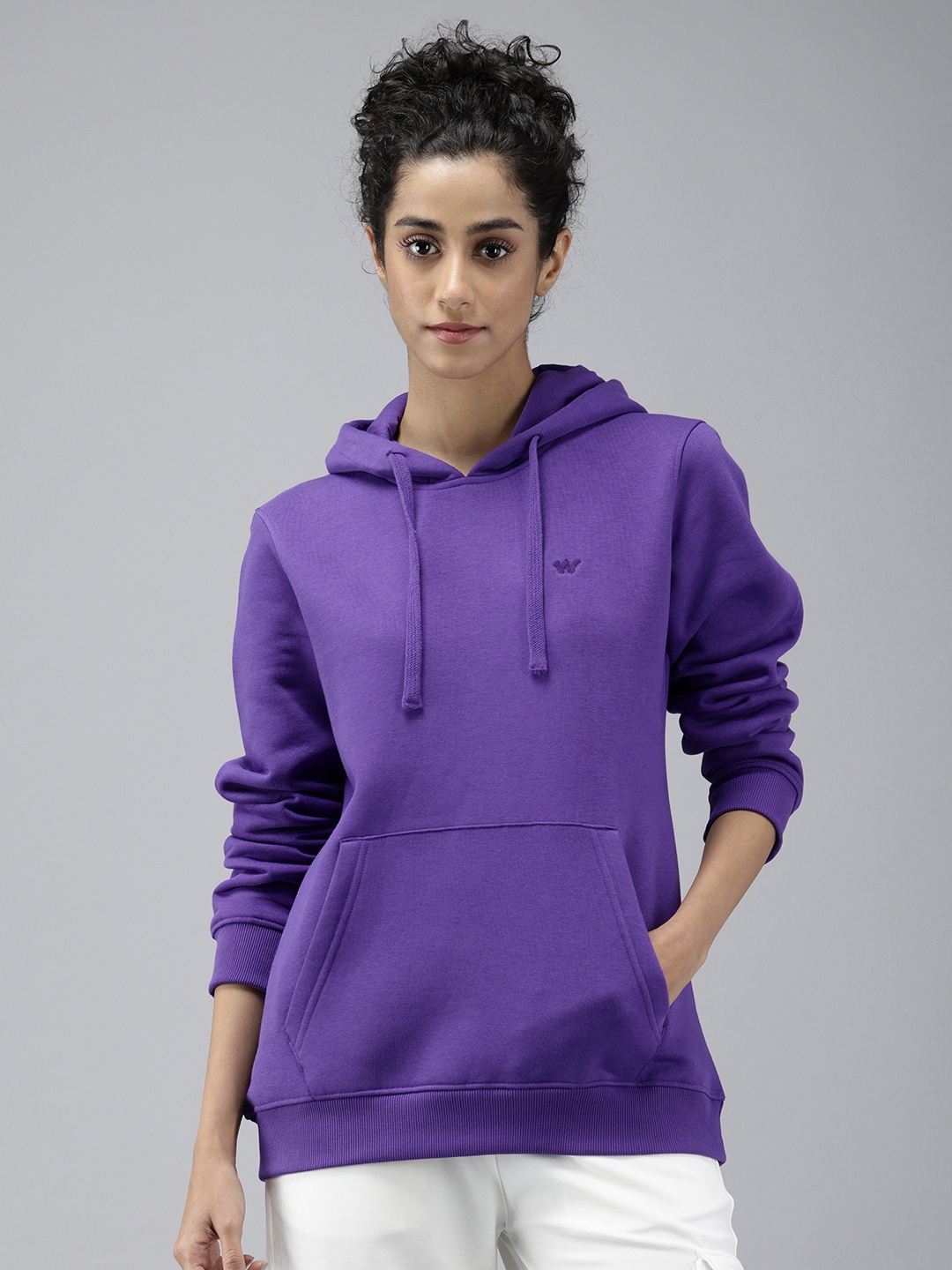 

Wildcraft Solid Hooded Sweatshirt, Purple