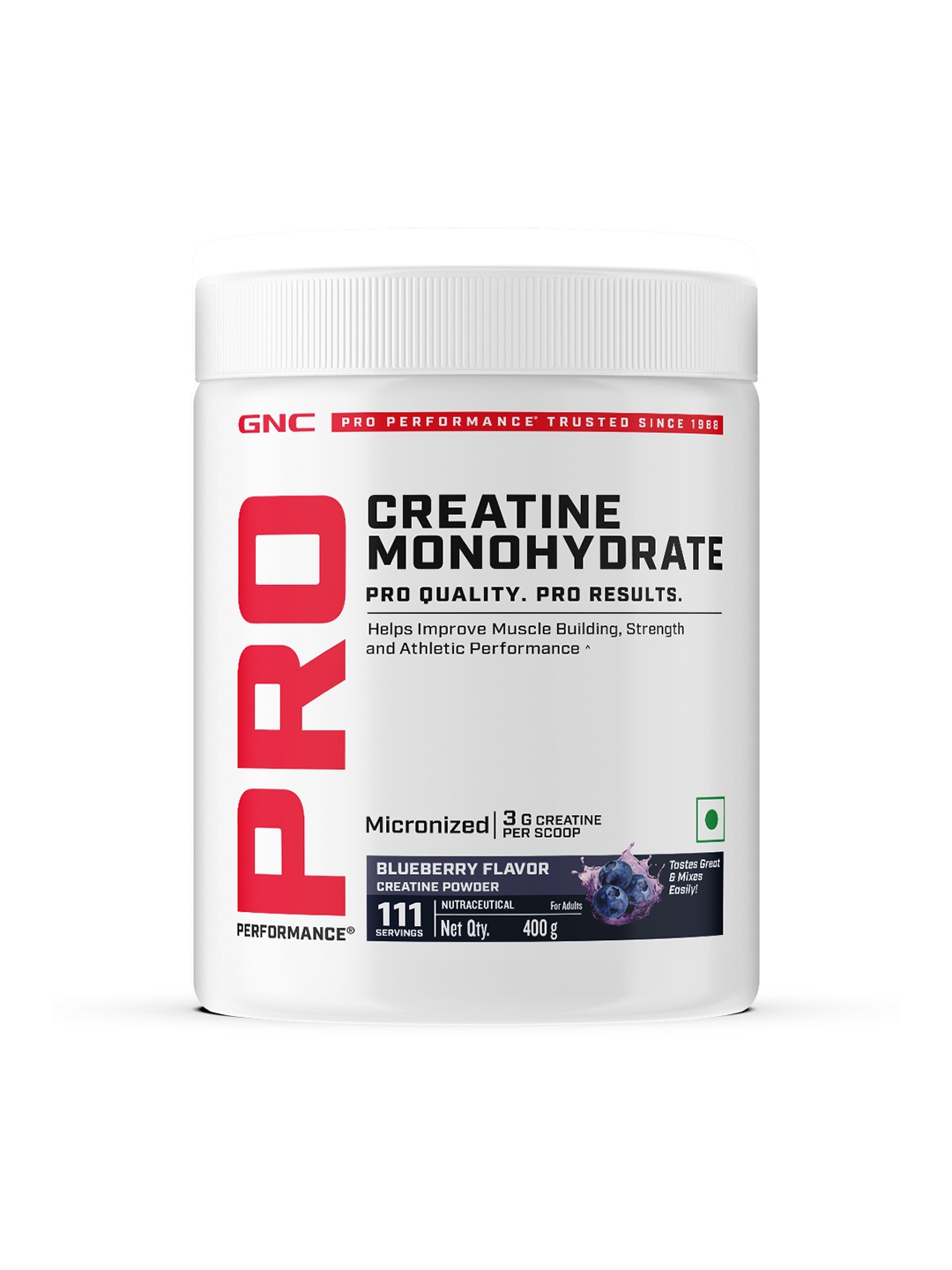 

GNC Pure Micronized Creatine Monohydrate Blueberry 400 gm, White