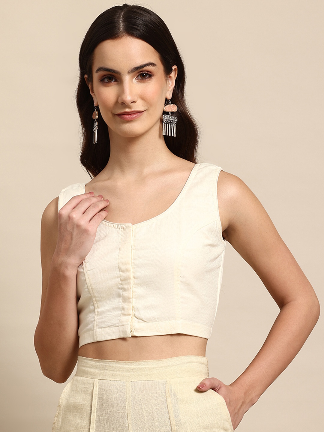 

Molcha Pure Cotton Saree Blouse, Off white