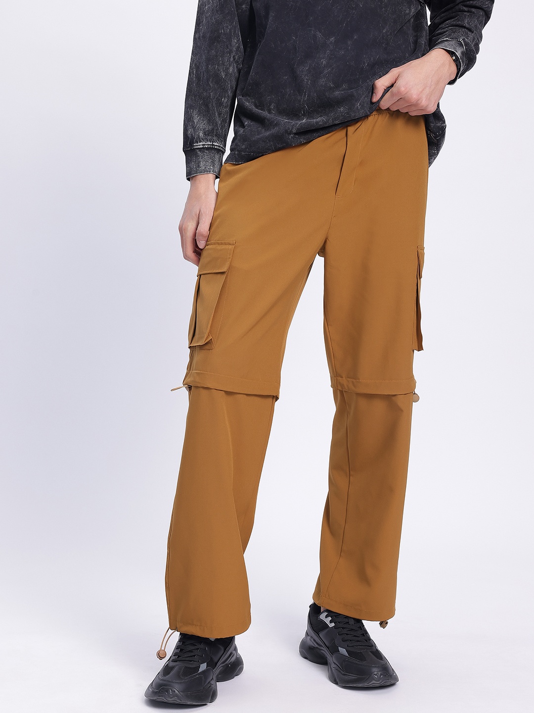 

Kook N Keech Men Utility Flex Toggled Trousers, Rust