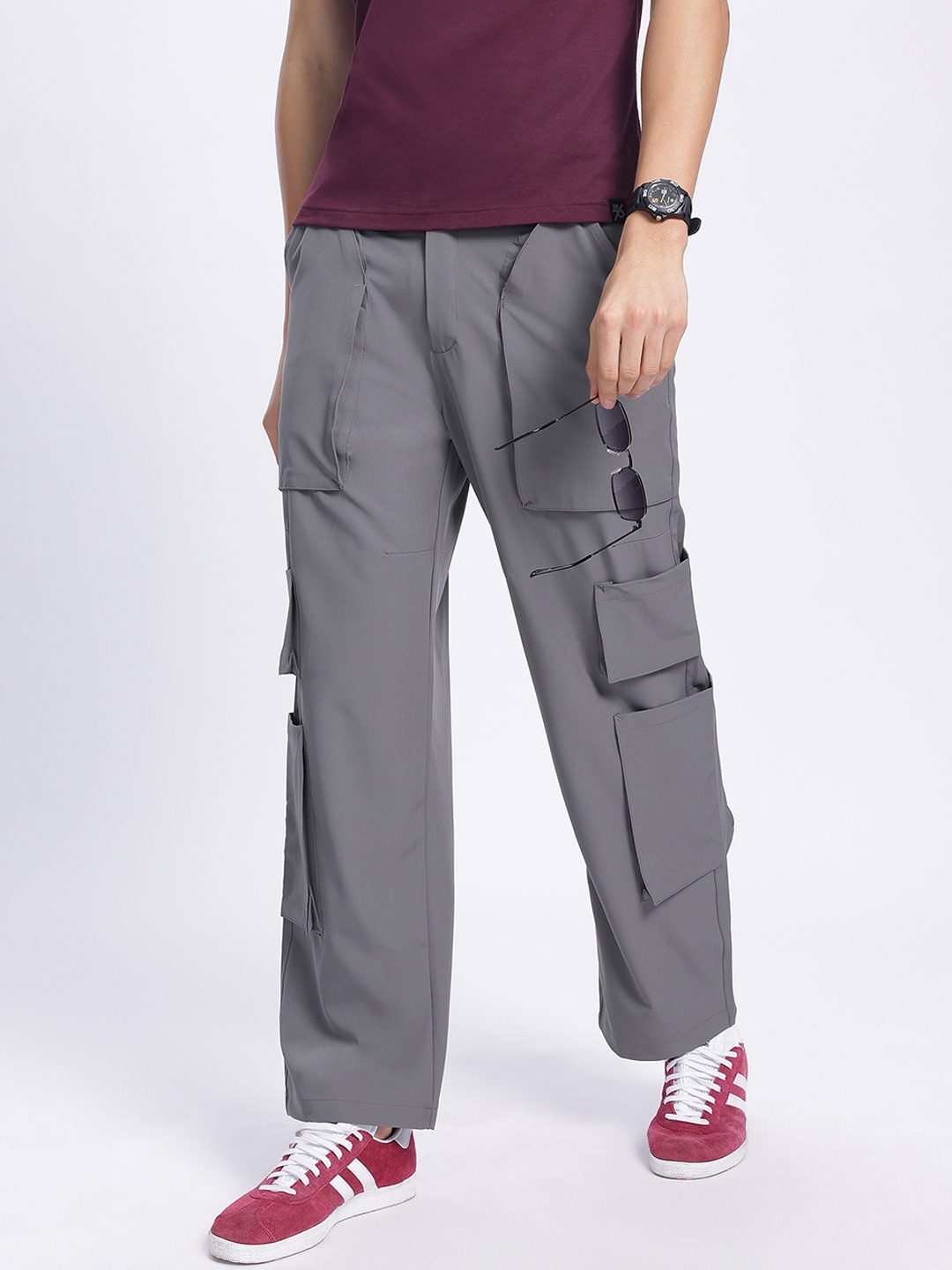 

Kook N Keech Men Functional Fusion Cargos Trousers, Grey