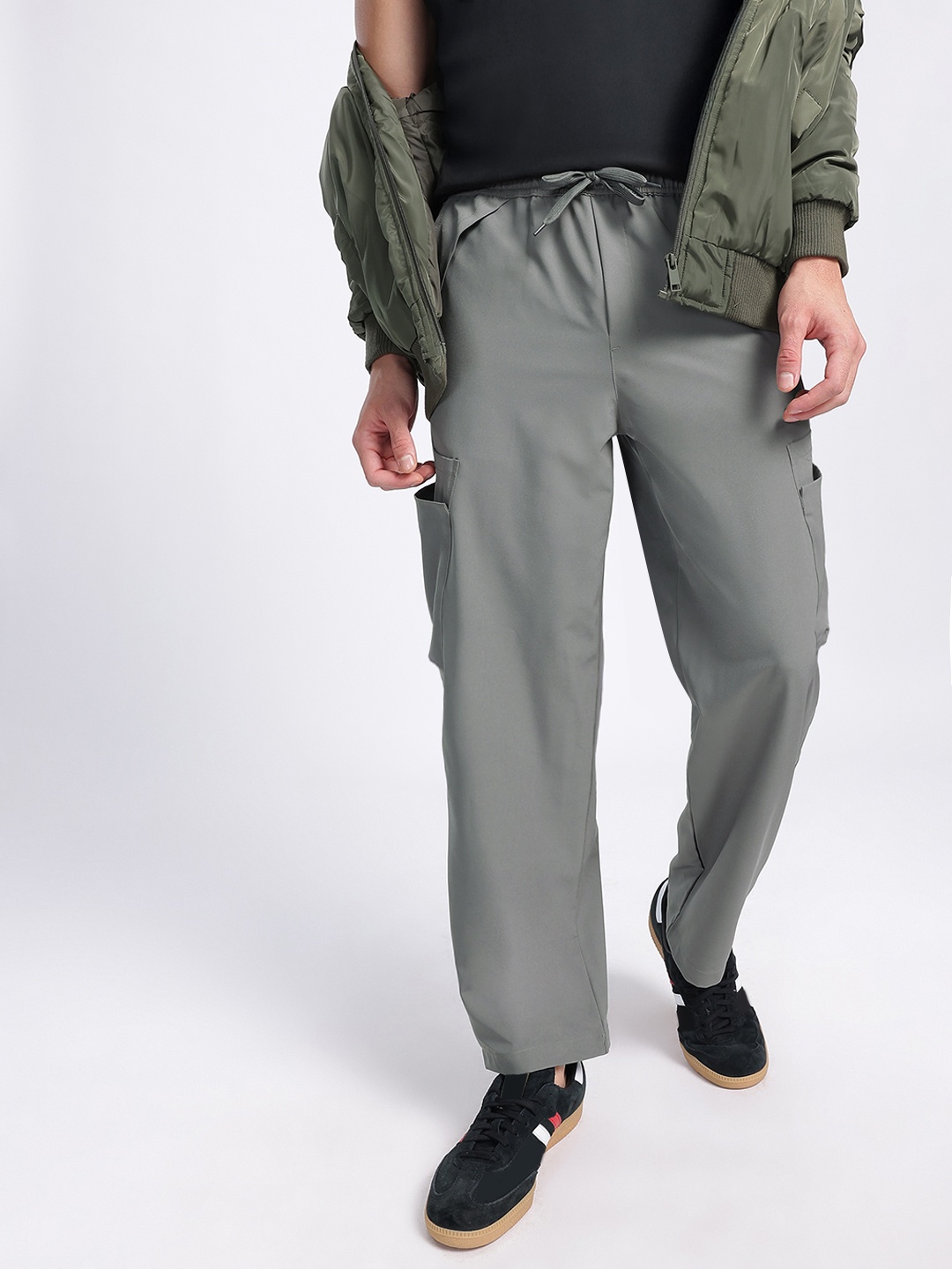 

Kook N Keech Urban Vibes Cargo Style Trousers, Charcoal