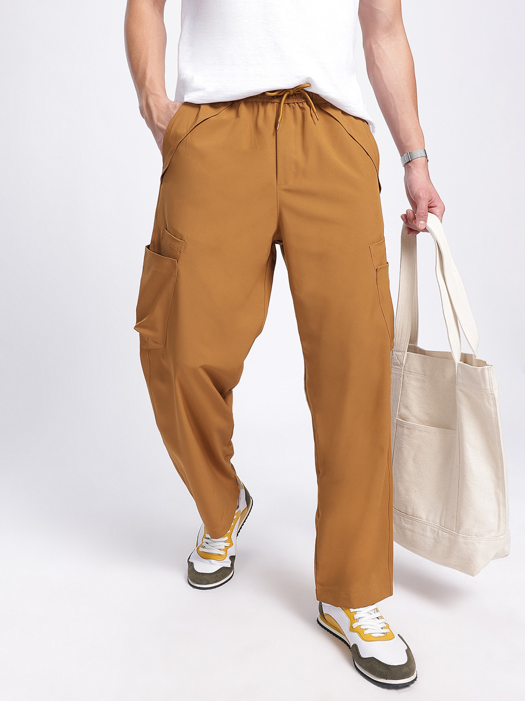

Kook N Keech Urban Utility Cargo Style Trousers, Brown