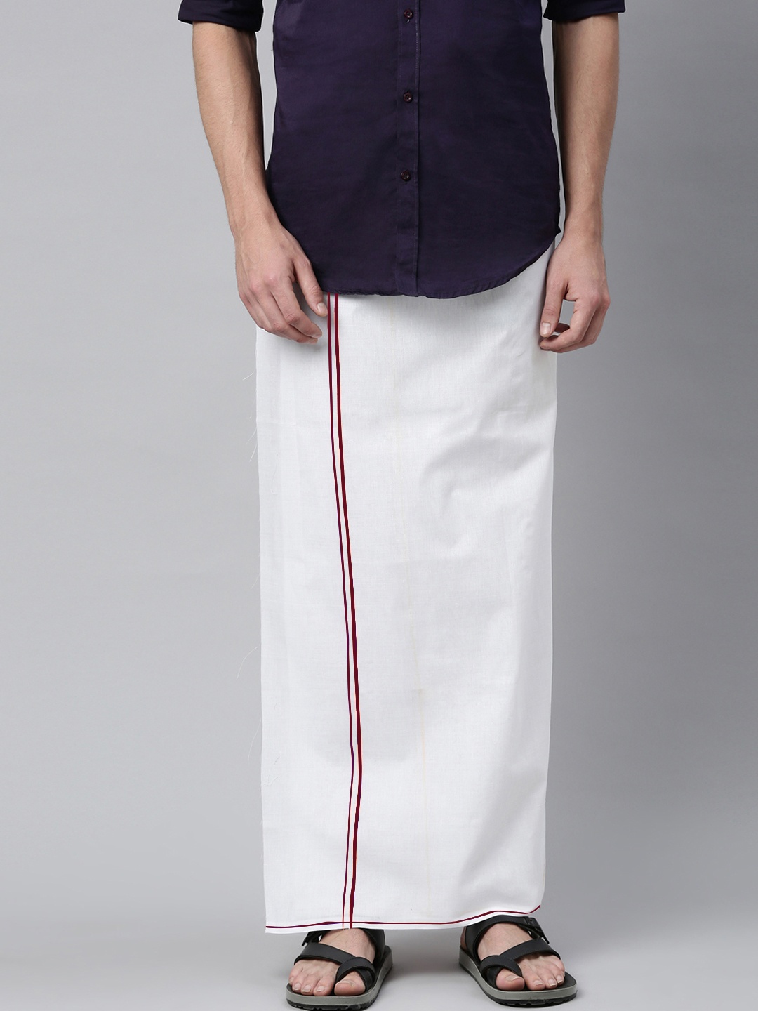 

WHITE HEART Men Cotton Regular Single Layer Dhoti