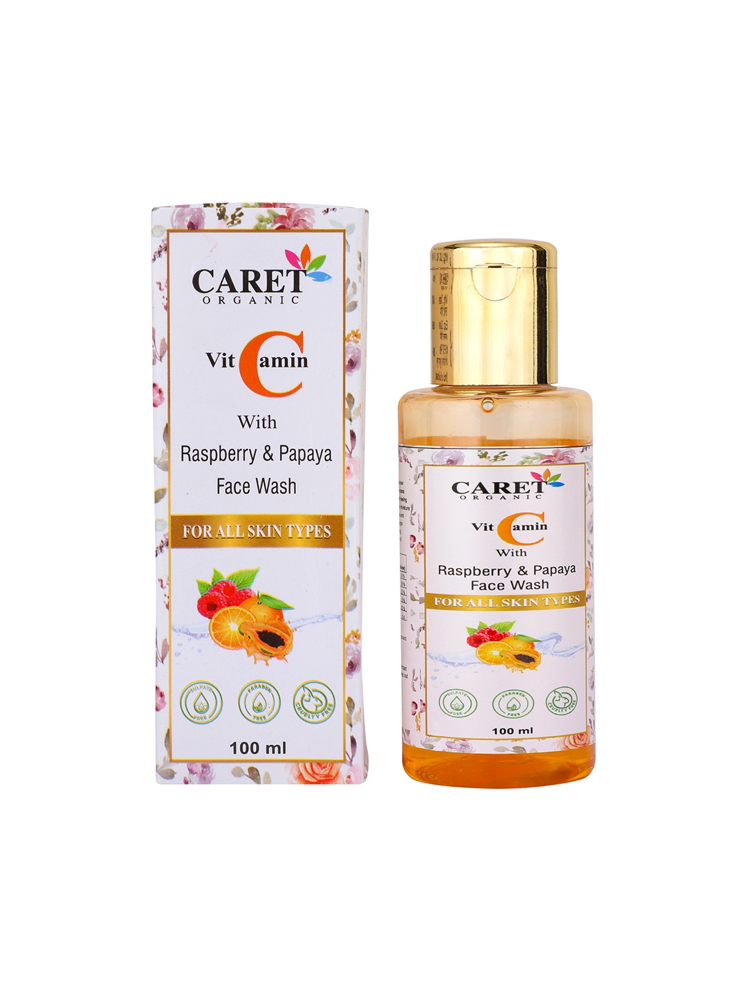 

CARET ORGANIC Vitamin C With Raspberry & Papaya Face Wash - 100 ml, White